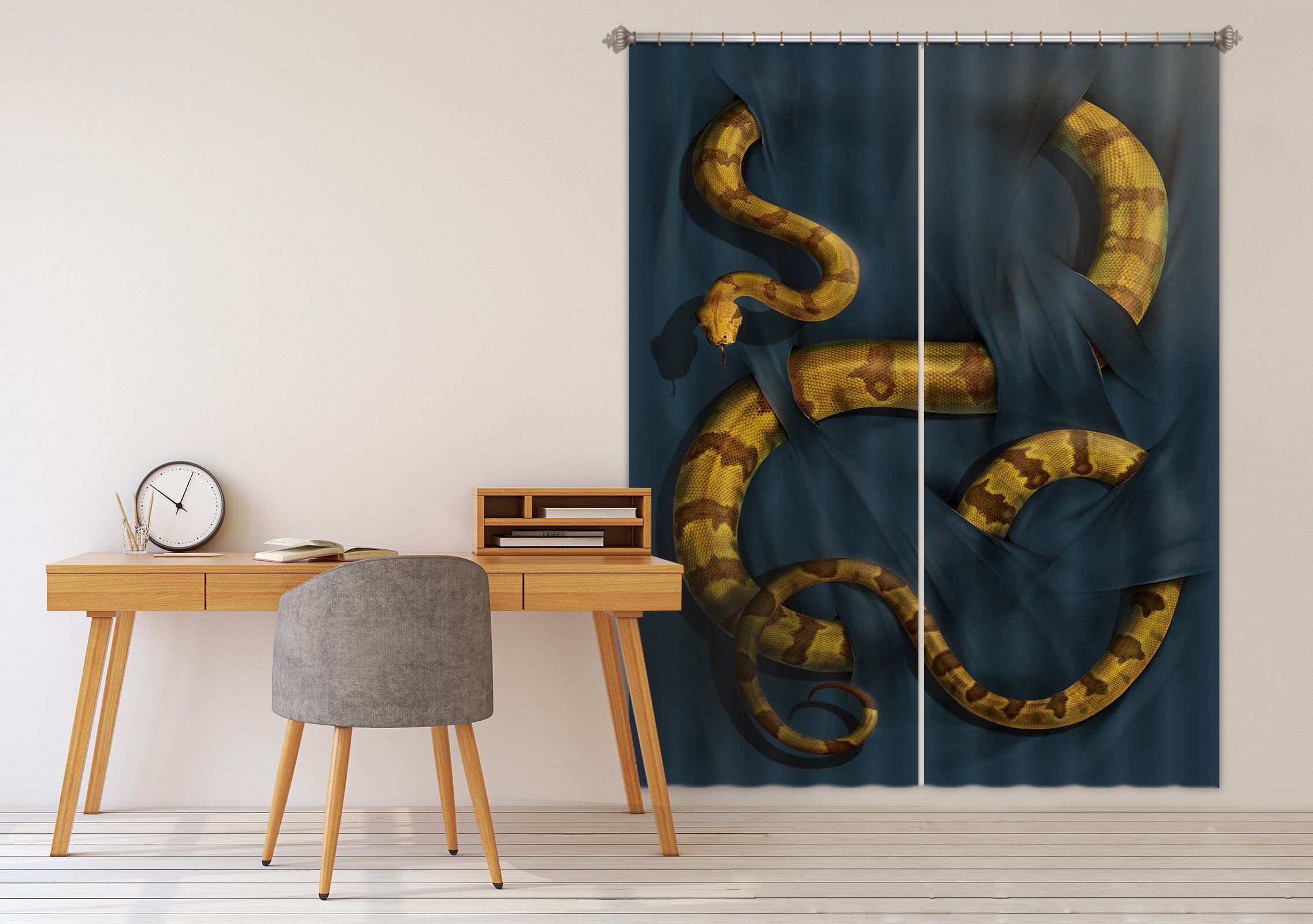 3D Boa Constrictor 014 Vincent Hie Curtain Curtains Drapes Curtains AJ Creativity Home