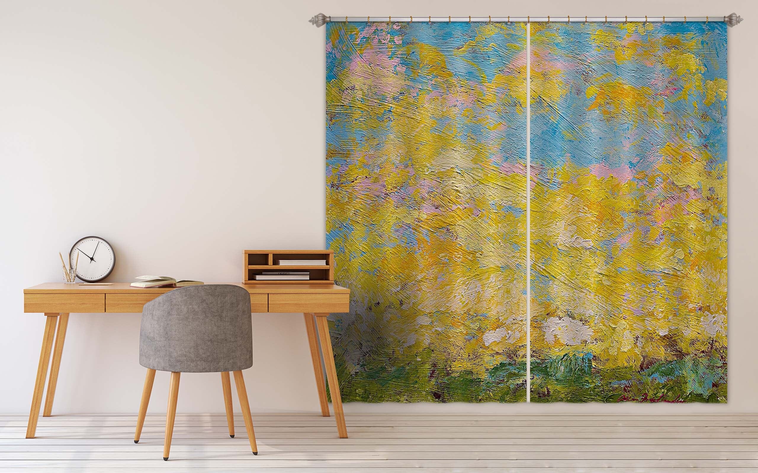 3D Yellow Graffiti 186 Allan P. Friedlander Curtain Curtains Drapes Curtains AJ Creativity Home
