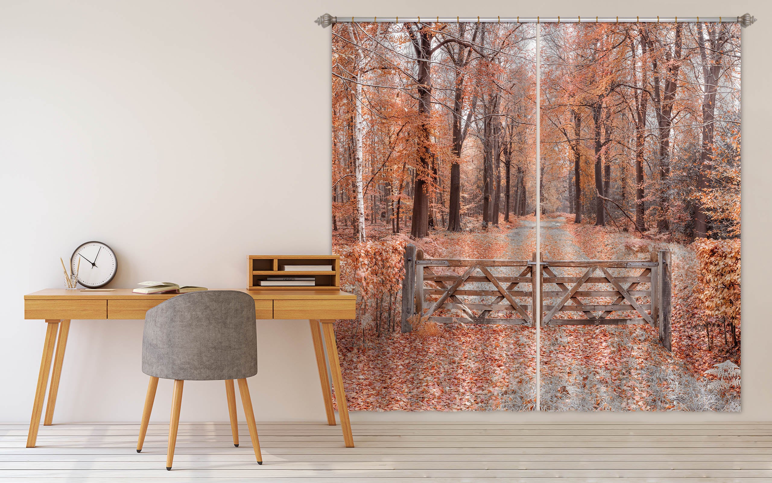 3D Yellow Leaves 6333 Assaf Frank Curtain Curtains Drapes