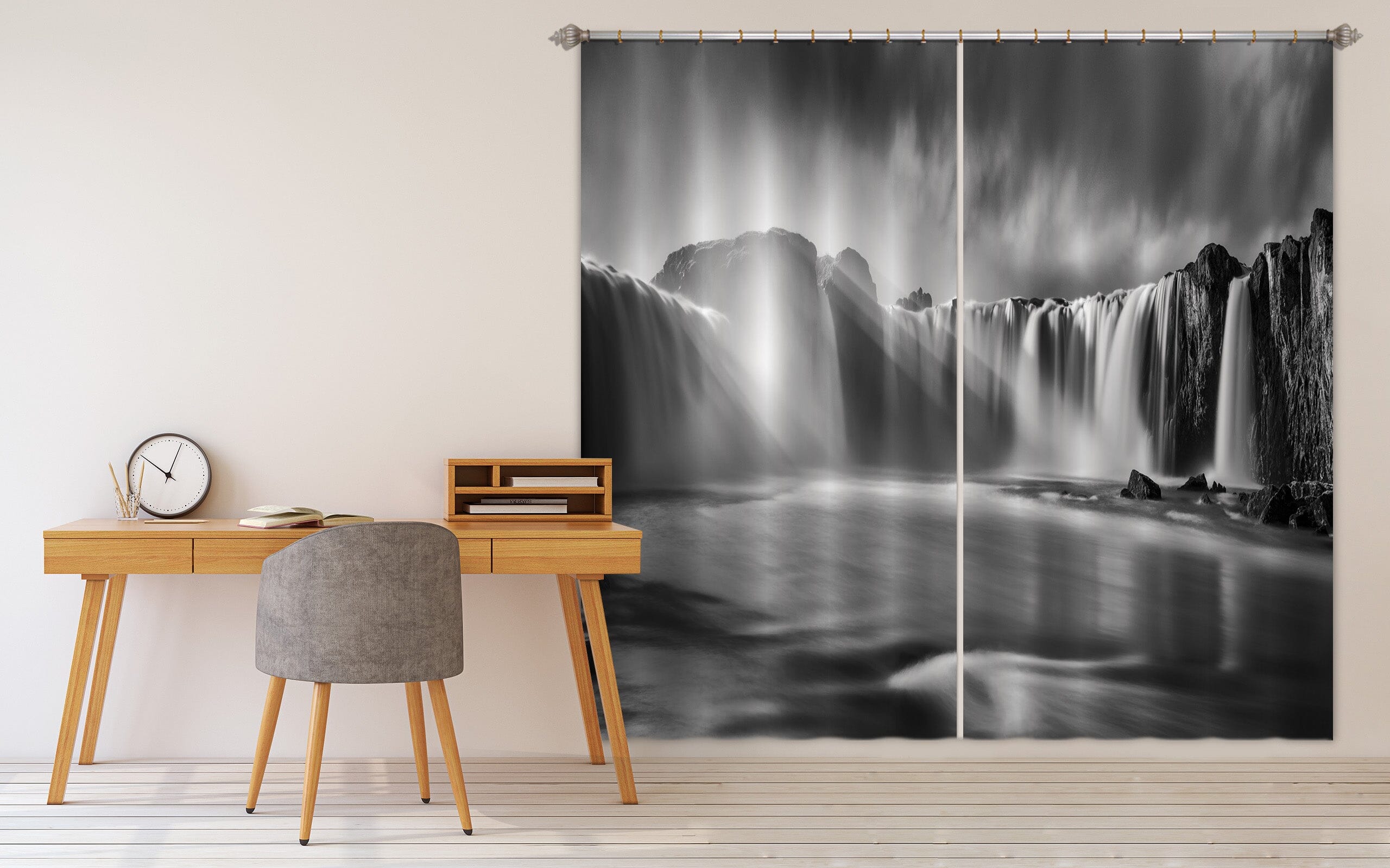 3D Grey Waterfall 131 Marco Carmassi Curtain Curtains Drapes Curtains AJ Creativity Home