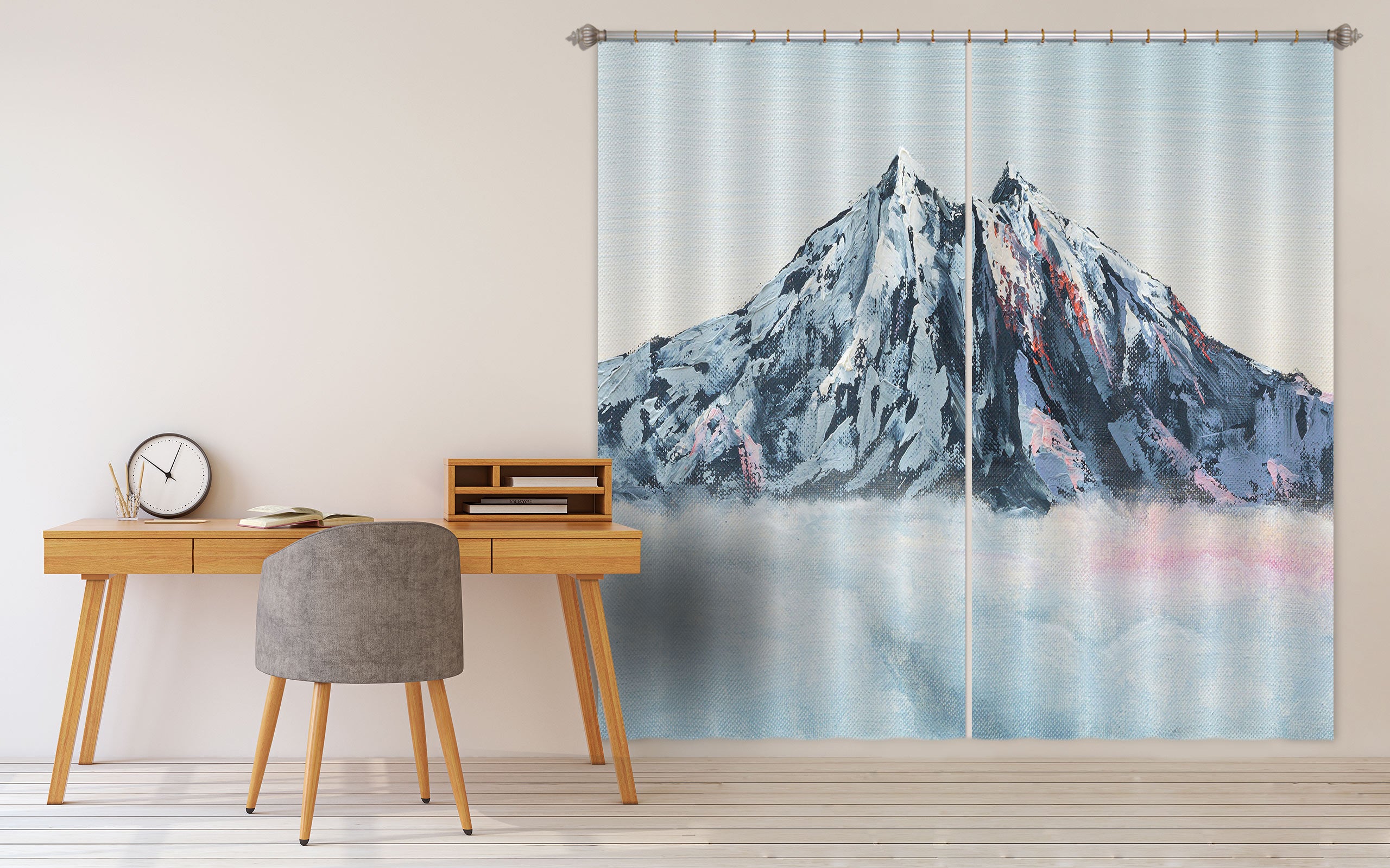 3D Snow Nountain 037 Marina Zotova Curtain Curtains Drapes