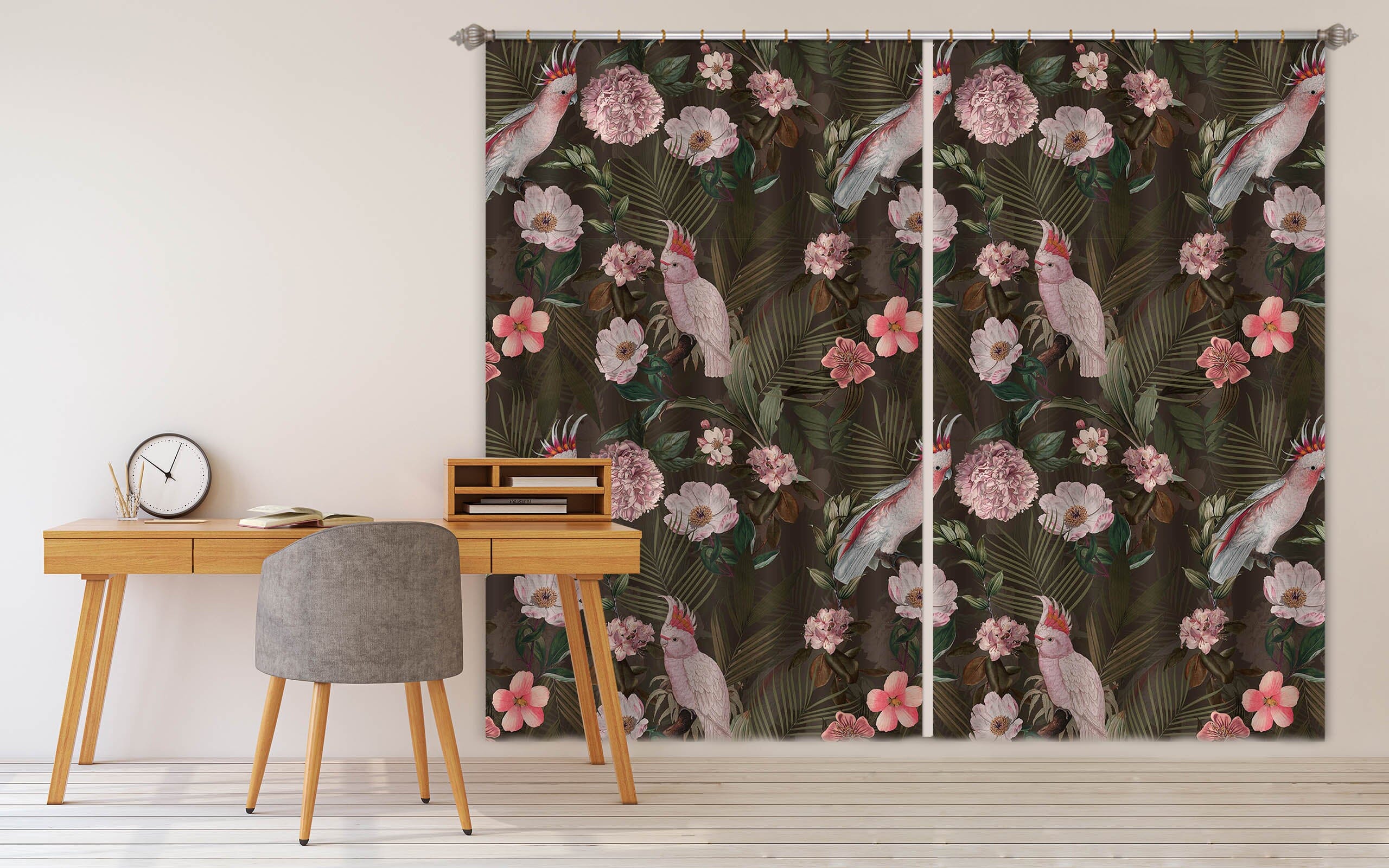 3D Pink Flowers 138 Uta Naumann Curtain Curtains Drapes Curtains AJ Creativity Home