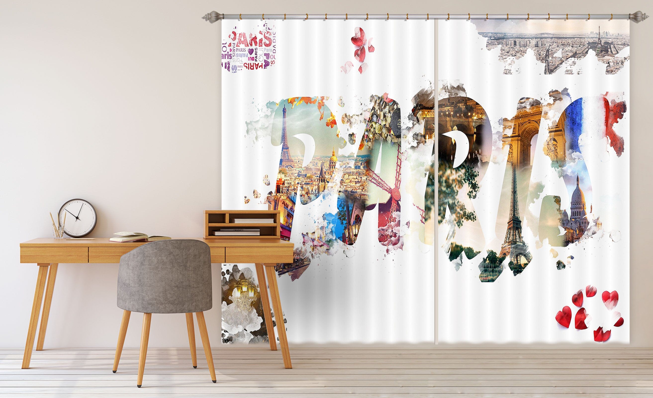 3D Color Paris 756 Curtains Drapes Wallpaper AJ Wallpaper