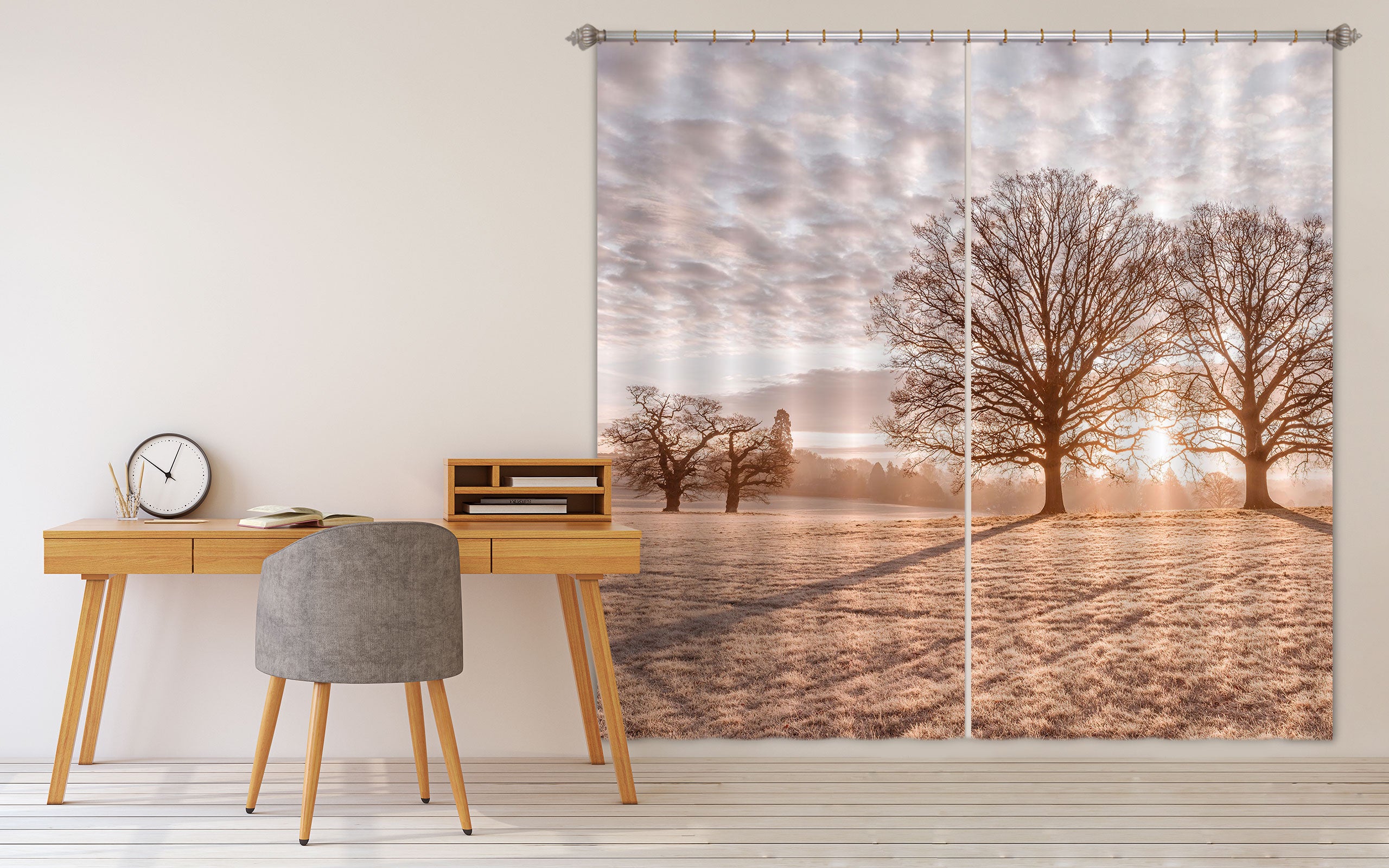 3D Pink Prairie Tree 085 Assaf Frank Curtain Curtains Drapes