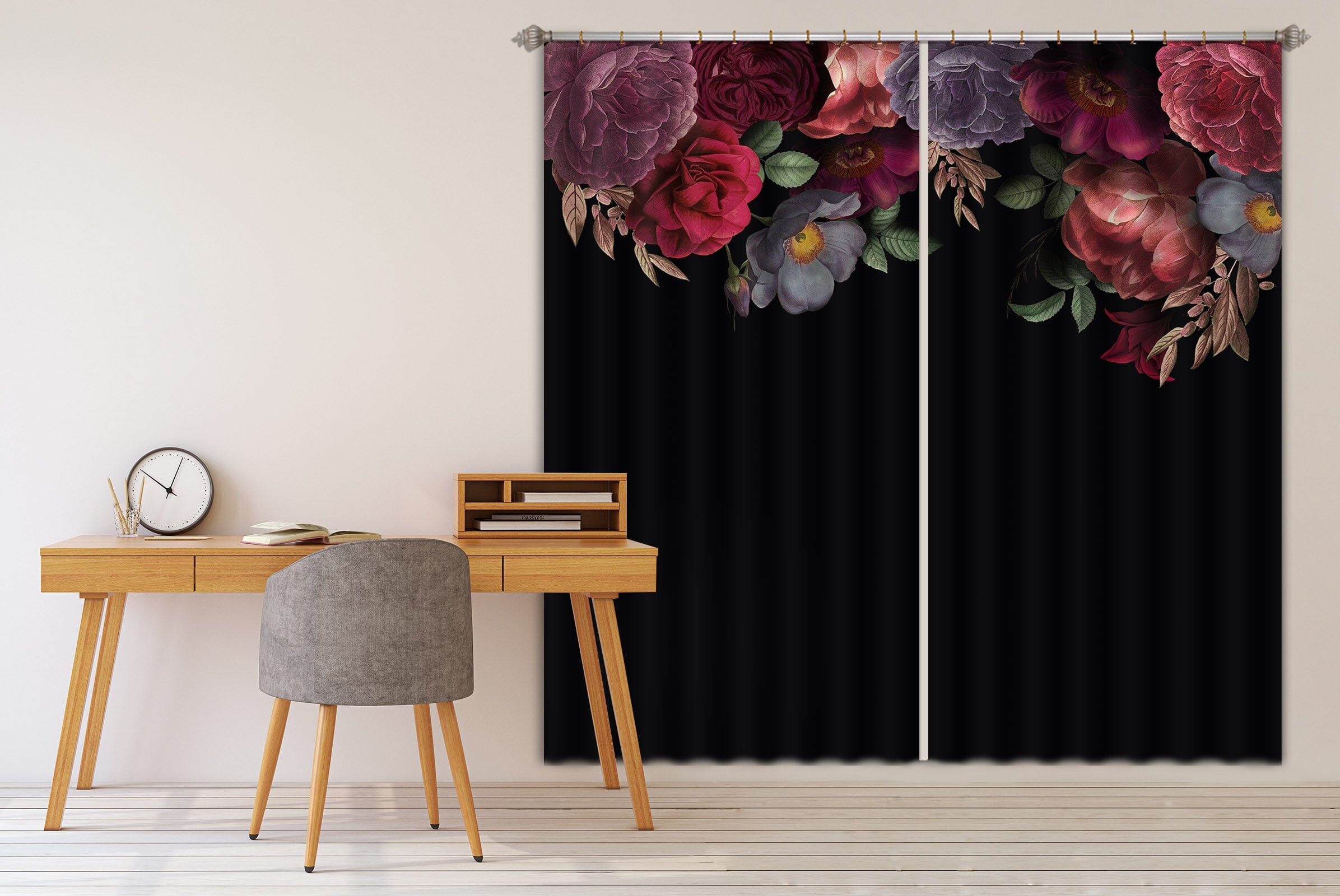 3D Peony Fragrance 207 Uta Naumann Curtain Curtains Drapes Curtains AJ Creativity Home