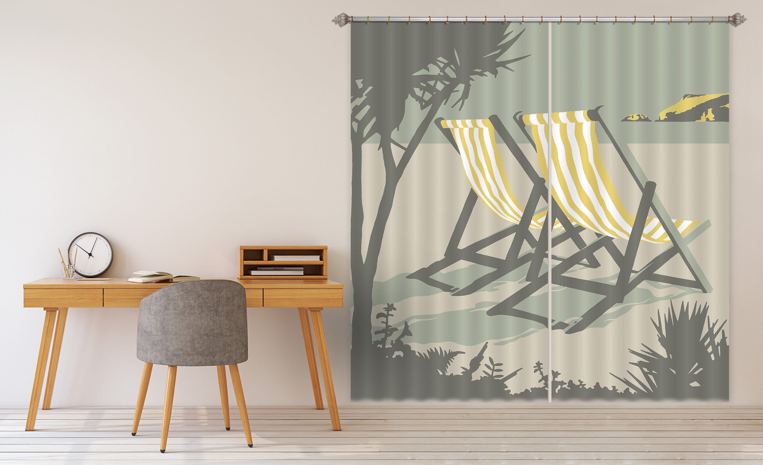 3D Polzeath Deckchairs 132 Steve Read Curtain Curtains Drapes Curtains AJ Creativity Home