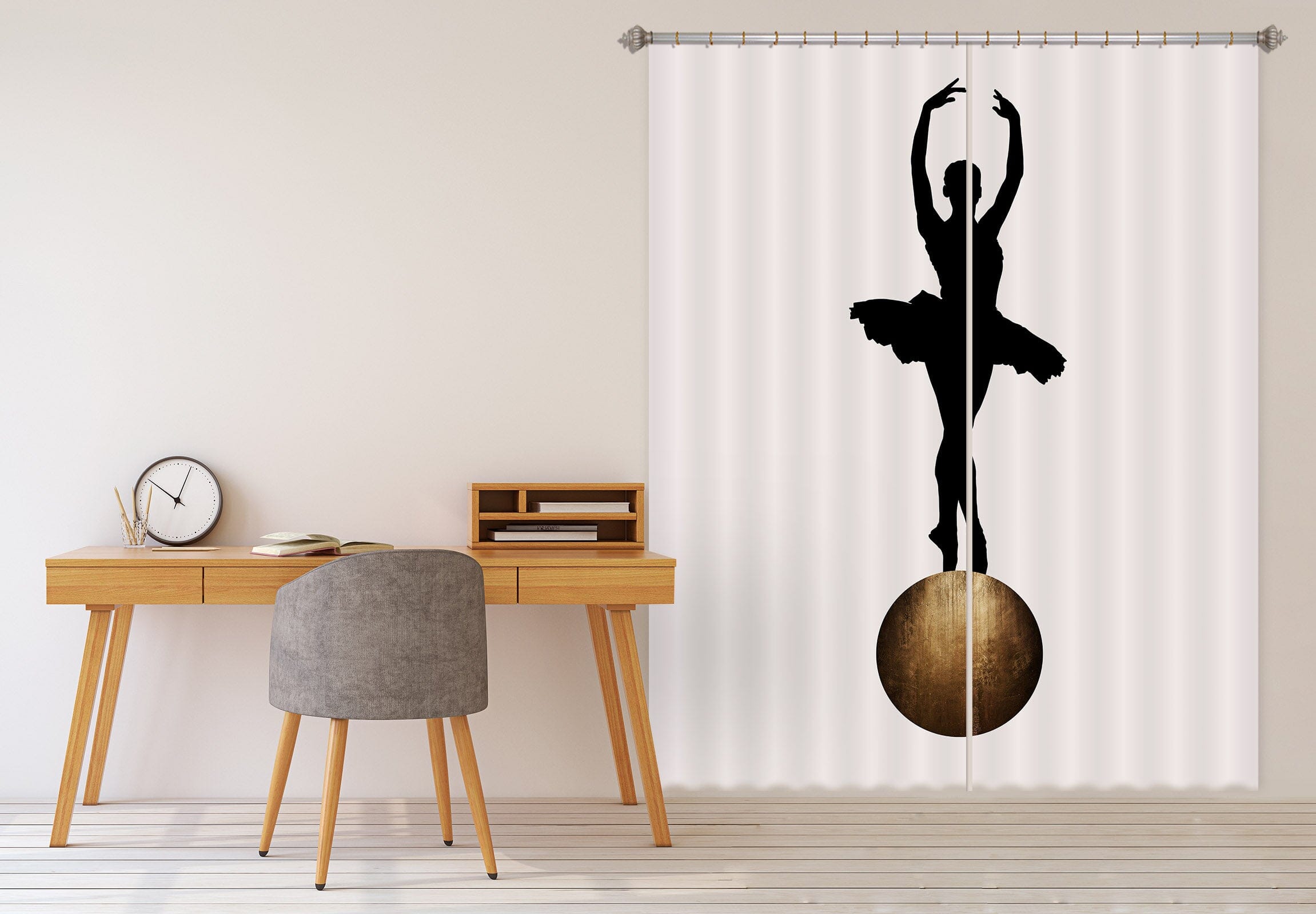 3D Woman Ballet 1099 Boris Draschoff Curtain Curtains Drapes Curtains AJ Creativity Home