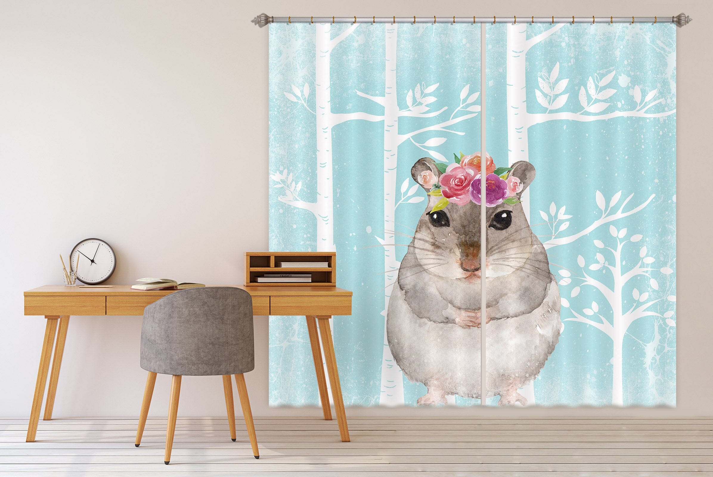 3D Cute Squirrel 165 Uta Naumann Curtain Curtains Drapes Curtains AJ Creativity Home