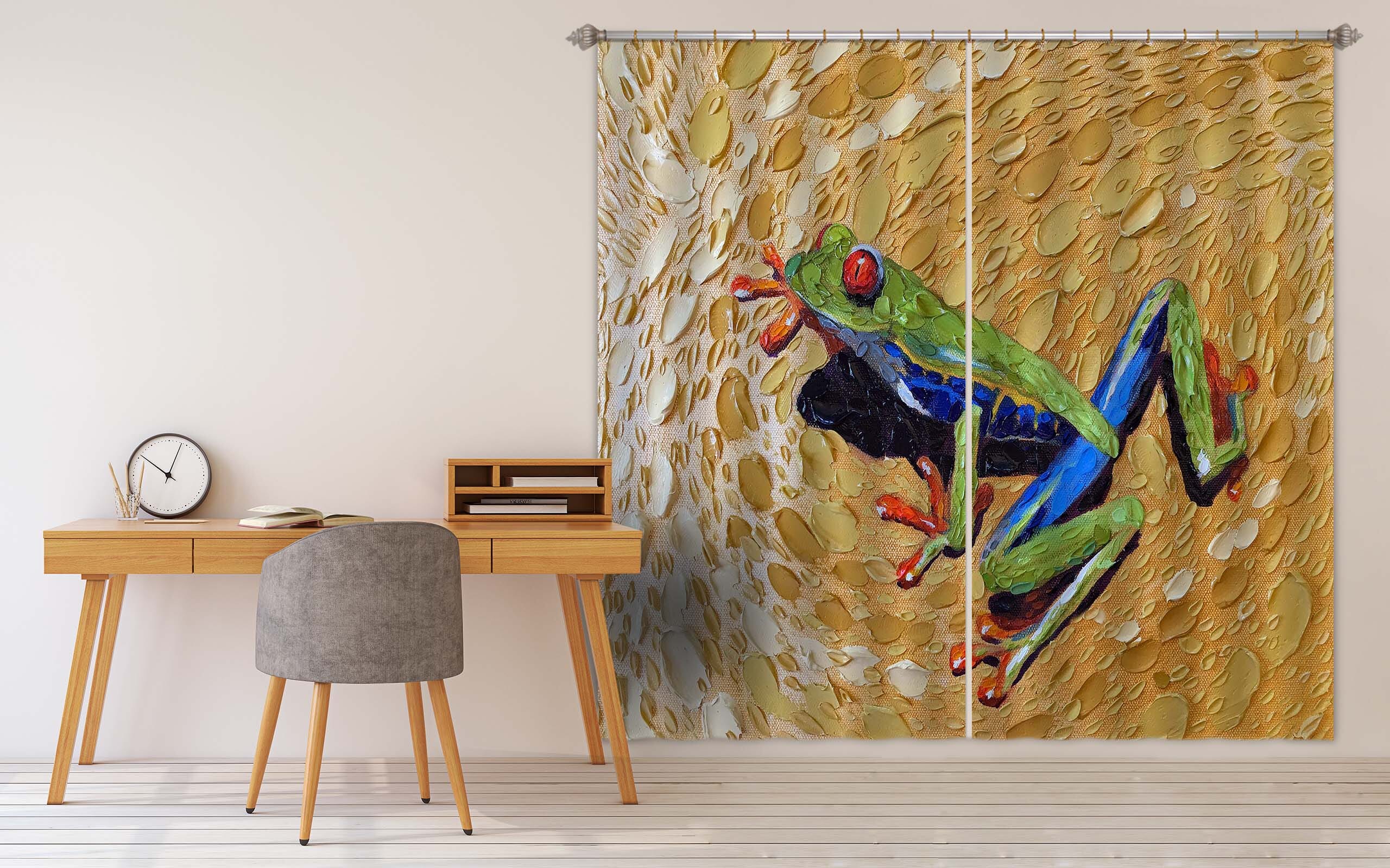 3D Toadly Awesome Frog 068 Dena Tollefson Curtain Curtains Drapes Curtains AJ Creativity Home