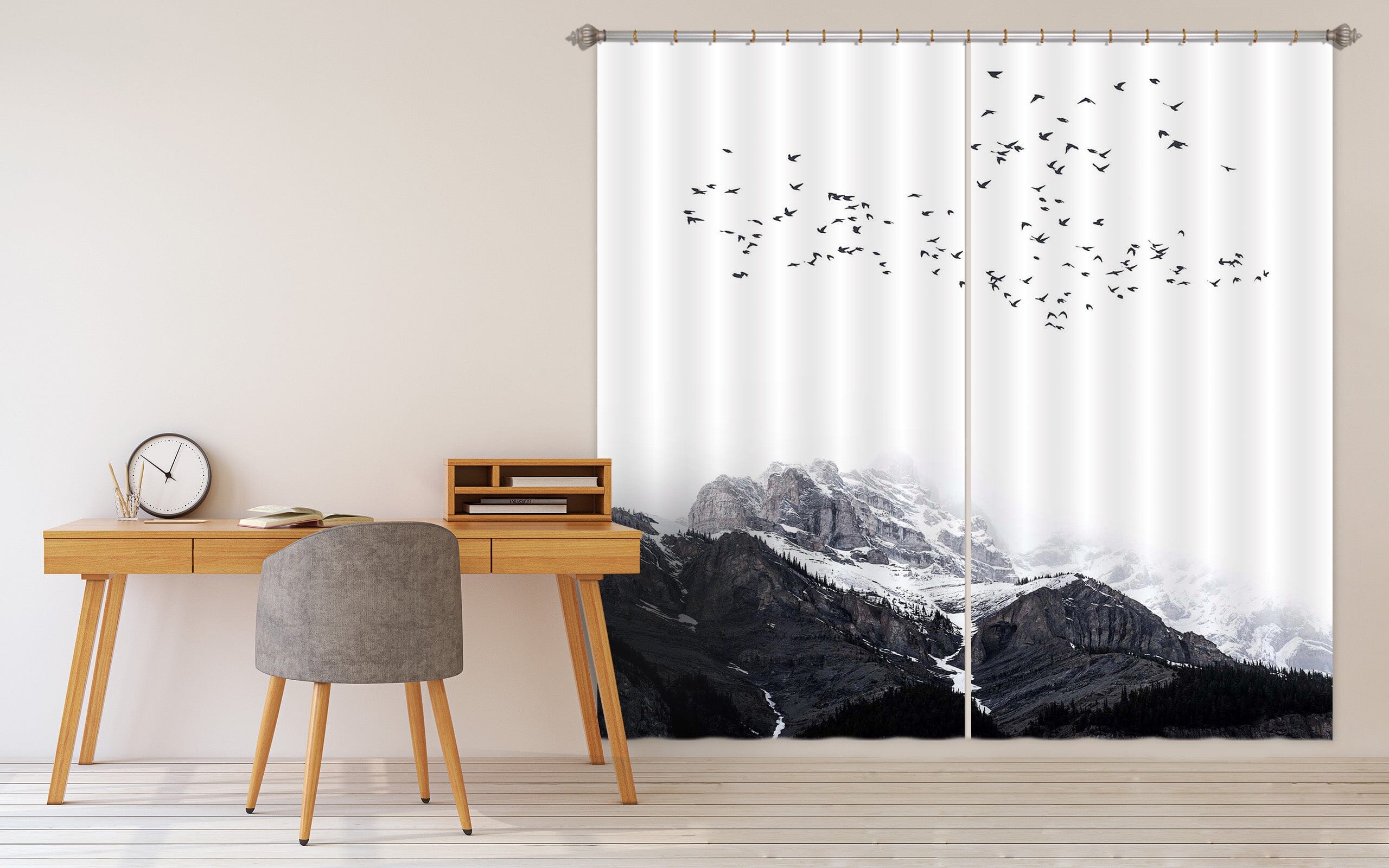 3D The Mountain 060 Boris Draschoff Curtain Curtains Drapes Curtains AJ Creativity Home