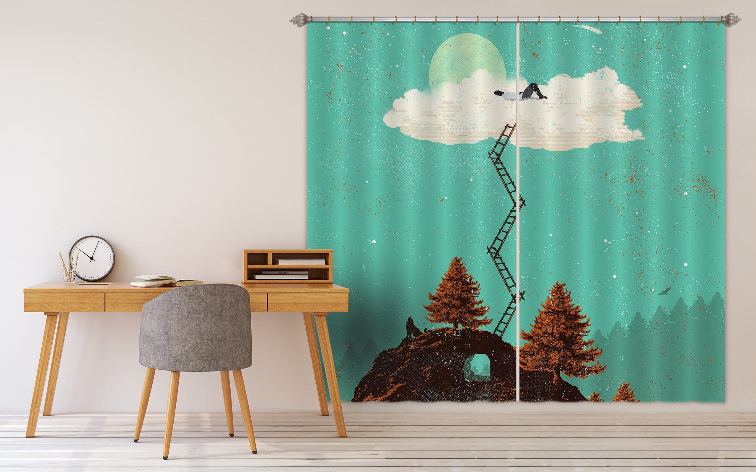 3D Sleeping In The Cloud 041 Showdeer Curtain Curtains Drapes Curtains AJ Creativity Home