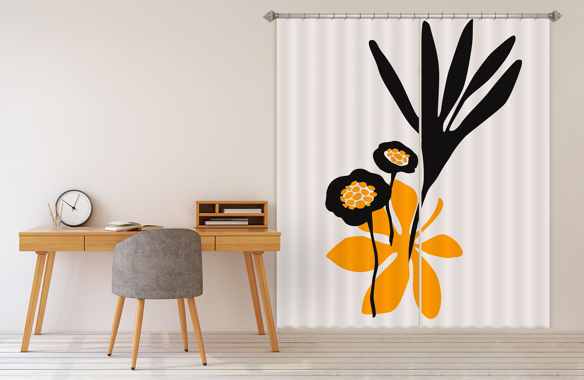 3D Blossom Sunflower 1014 Boris Draschoff Curtain Curtains Drapes