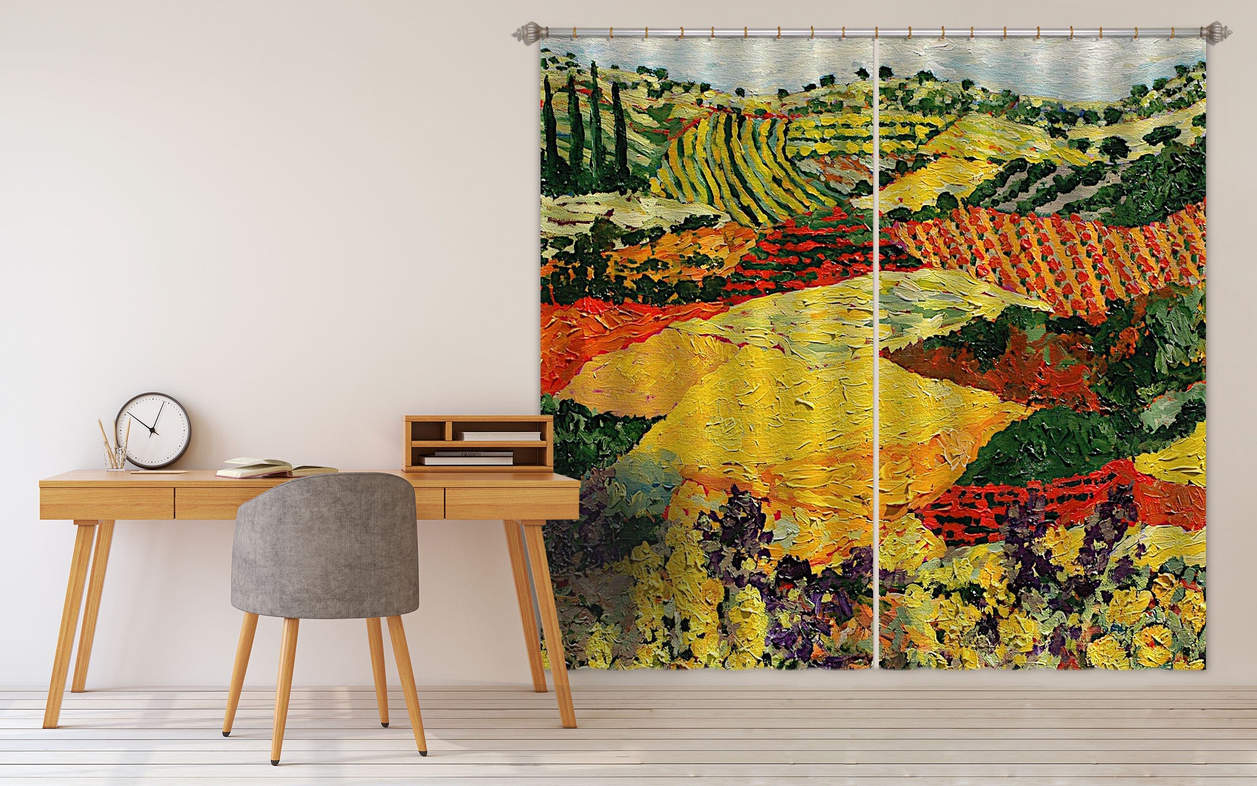 3D Colored Field 127 Allan P. Friedlander Curtain Curtains Drapes Curtains AJ Creativity Home