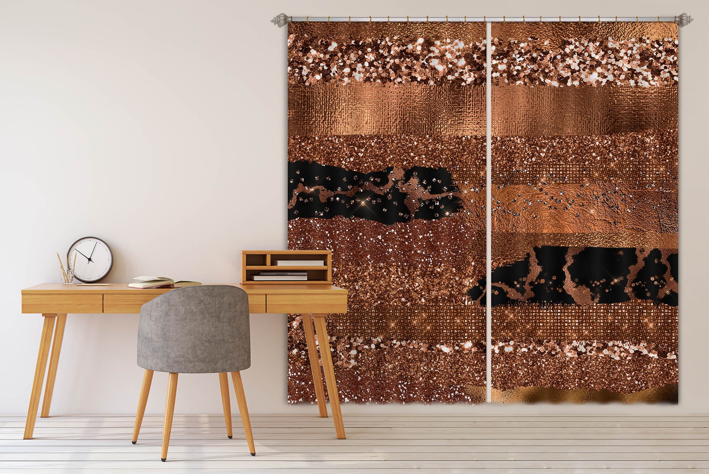 3D Gold Glitter 195 Uta Naumann Curtain Curtains Drapes Curtains AJ Creativity Home
