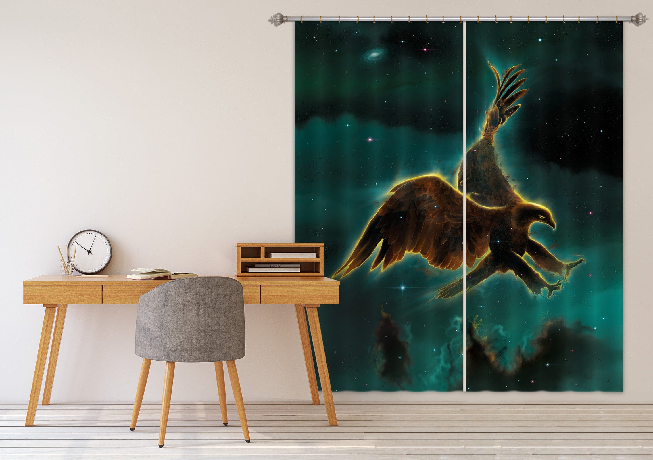 3D Eagle Galaxy 035 Vincent Hie Curtain Curtains Drapes Curtains AJ Creativity Home
