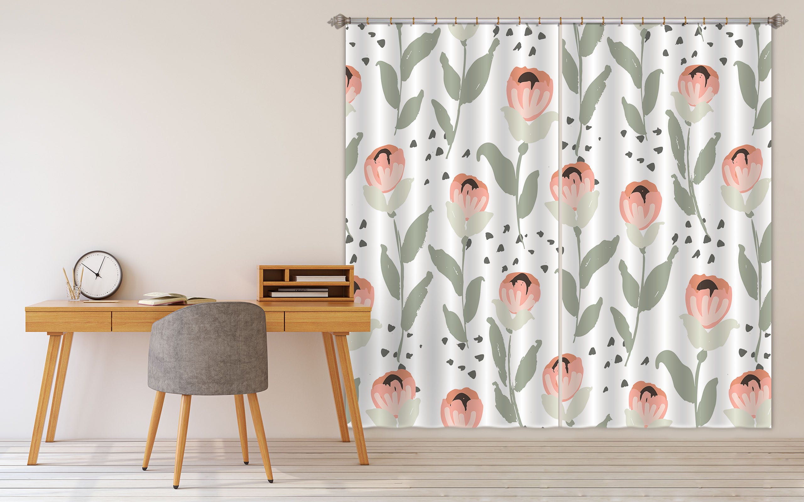 3D Flower Pattern 111107 Kashmira Jayaprakash Curtain Curtains Drapes