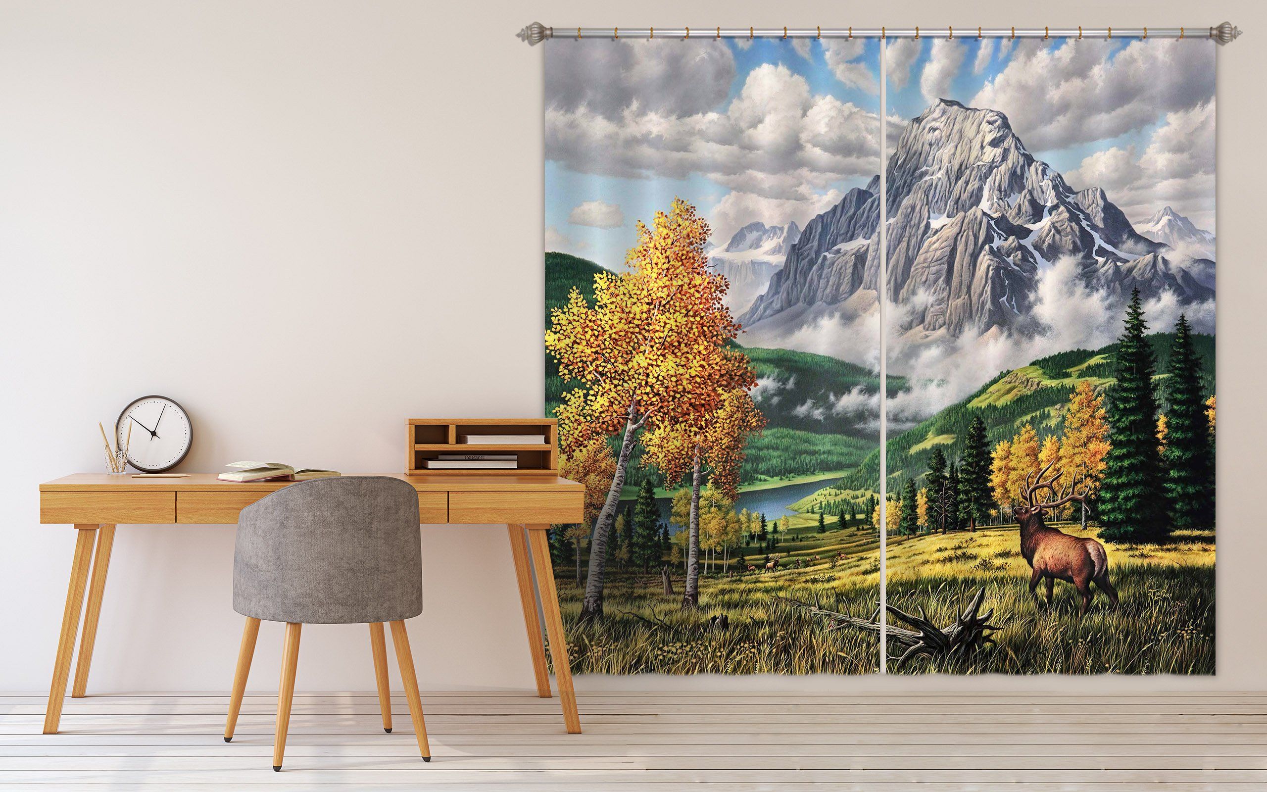3D Autumn Valley 094 Jerry LoFaro Curtain Curtains Drapes Curtains AJ Creativity Home