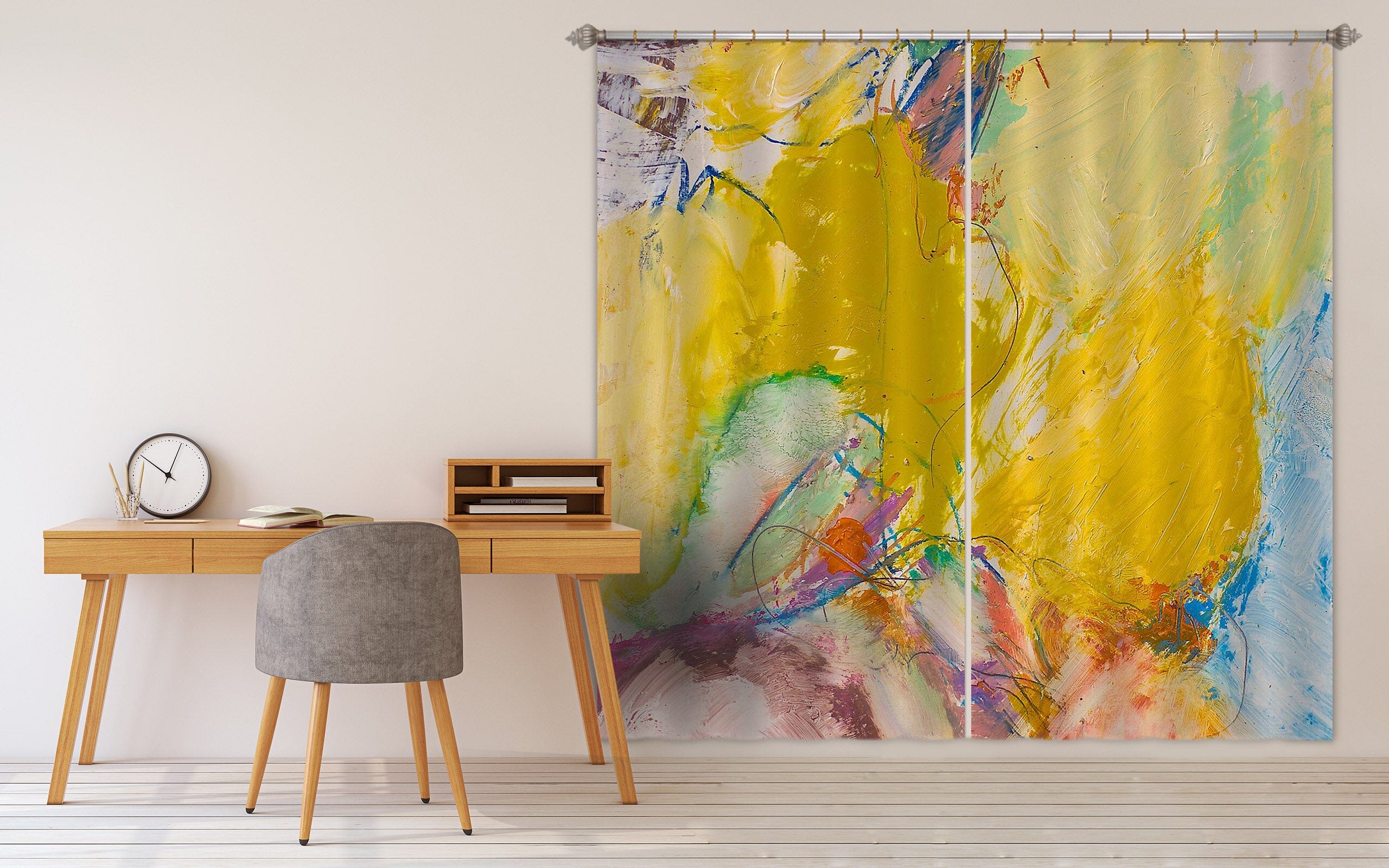 3D Yellow Graffiti 177 Allan P. Friedlander Curtain Curtains Drapes Curtains AJ Creativity Home