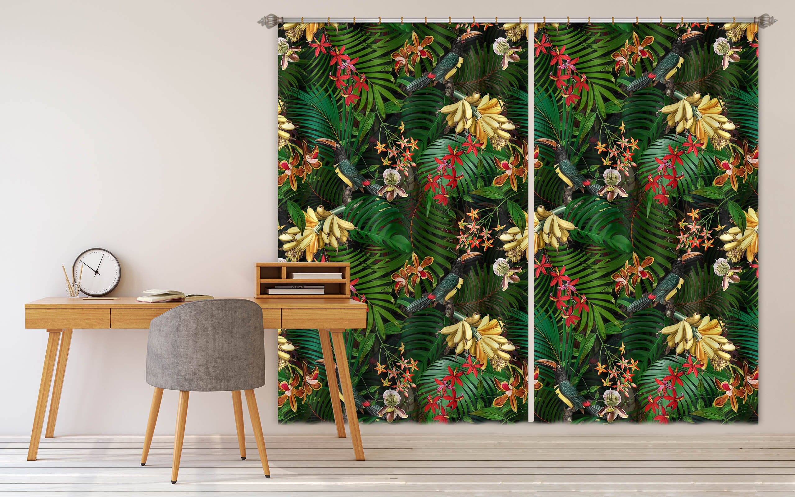 3D Painted Chrysanthemum 158 Uta Naumann Curtain Curtains Drapes Curtains AJ Creativity Home
