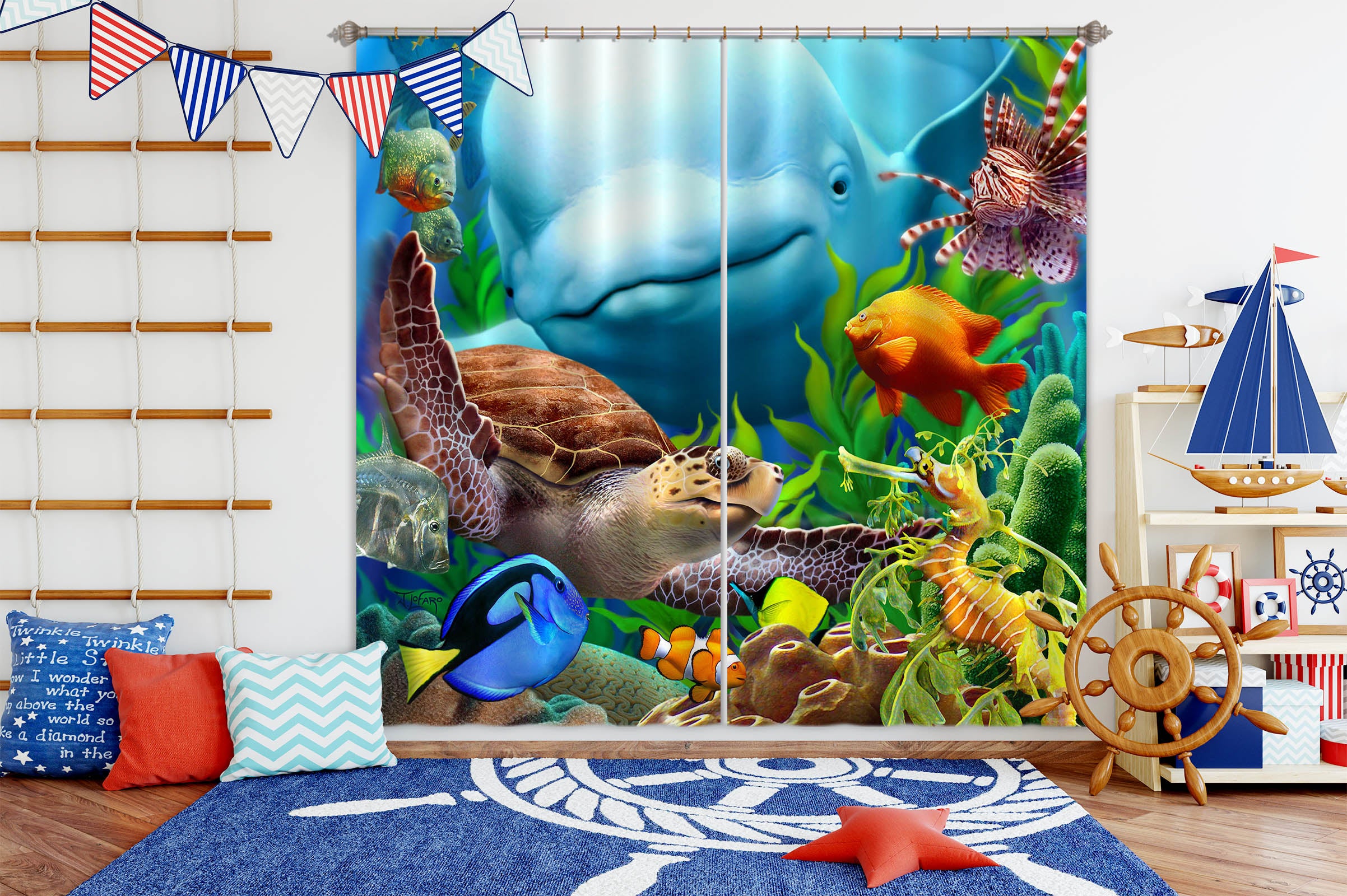 3D Seavilians 86064 Jerry LoFaro Curtain Curtains Drapes