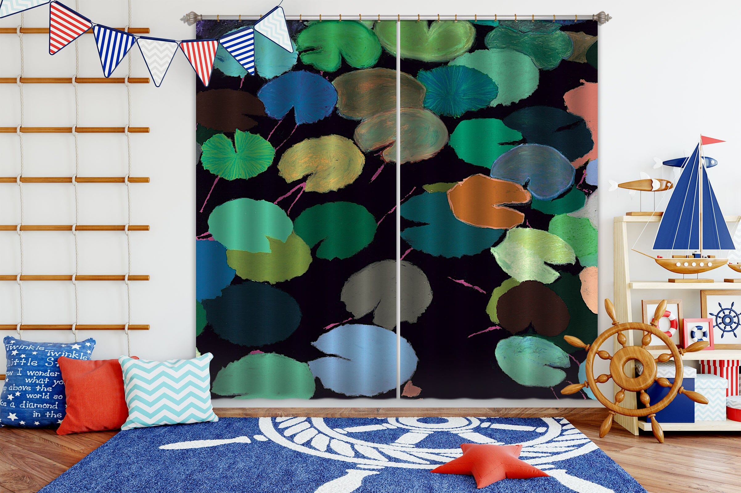 3D Lotus Leaf 225 Allan P. Friedlander Curtain Curtains Drapes Curtains AJ Creativity Home