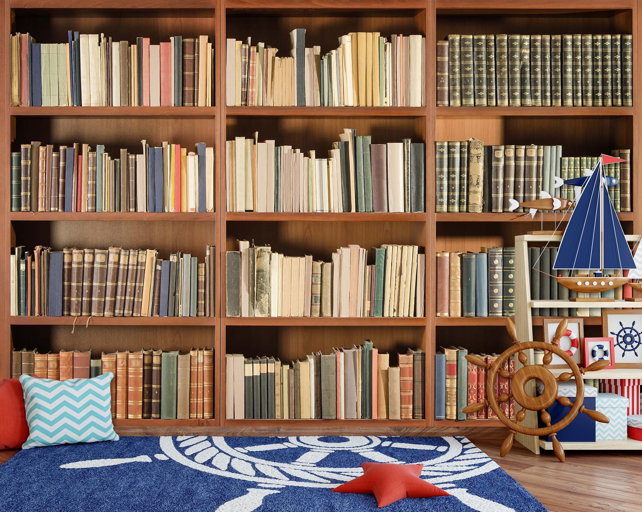 3D Collection Bookshelf 039 Wall Murals Wallpaper AJ Wallpaper 2