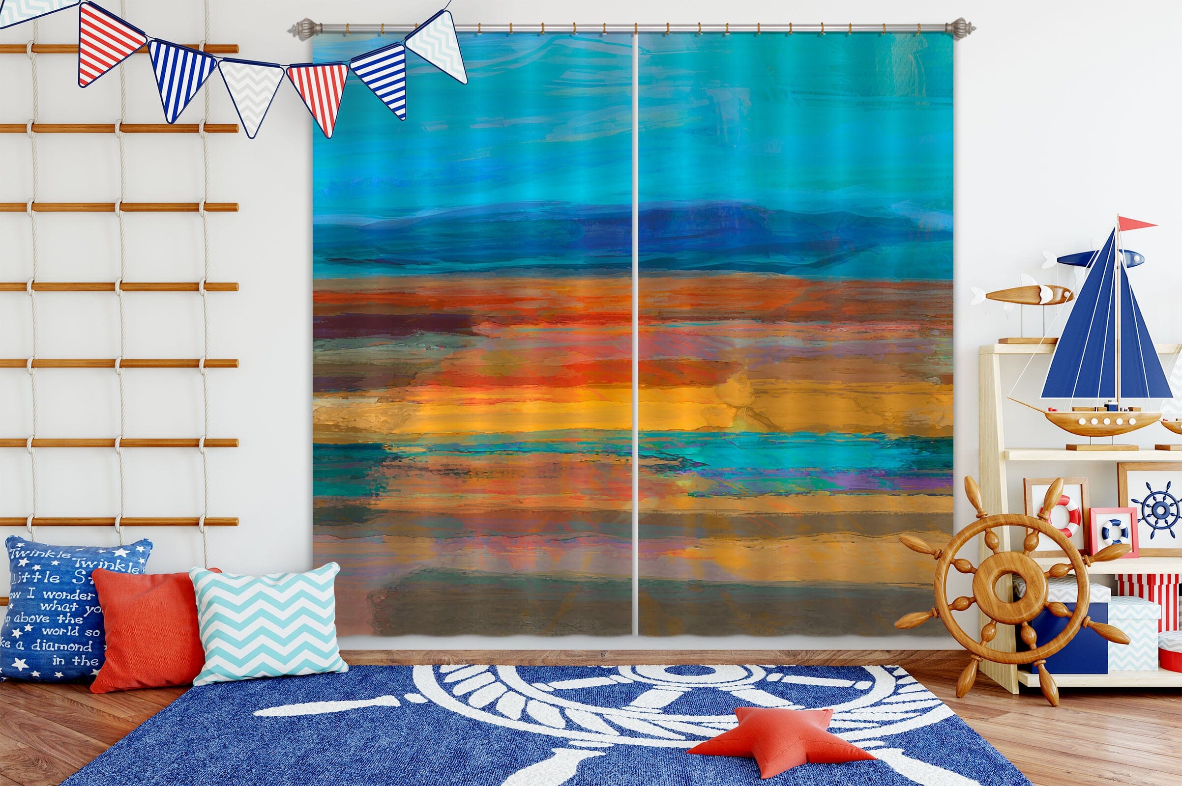 3D Color Sunset 241 Michael Tienhaara Curtain Curtains Drapes Curtains AJ Creativity Home