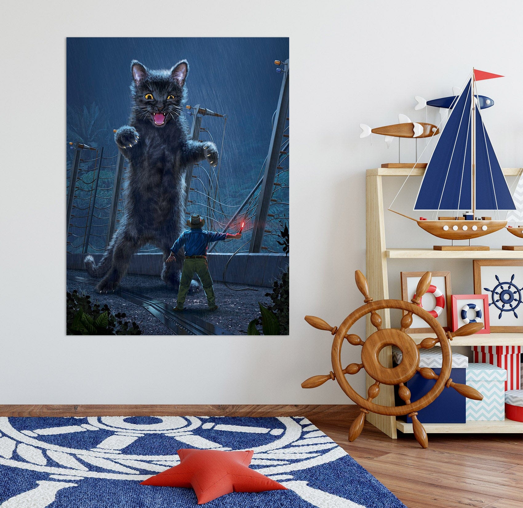 3D Jurassic Kitty 047 Vincent Hie Wall Sticker Wallpaper AJ Wallpaper 2