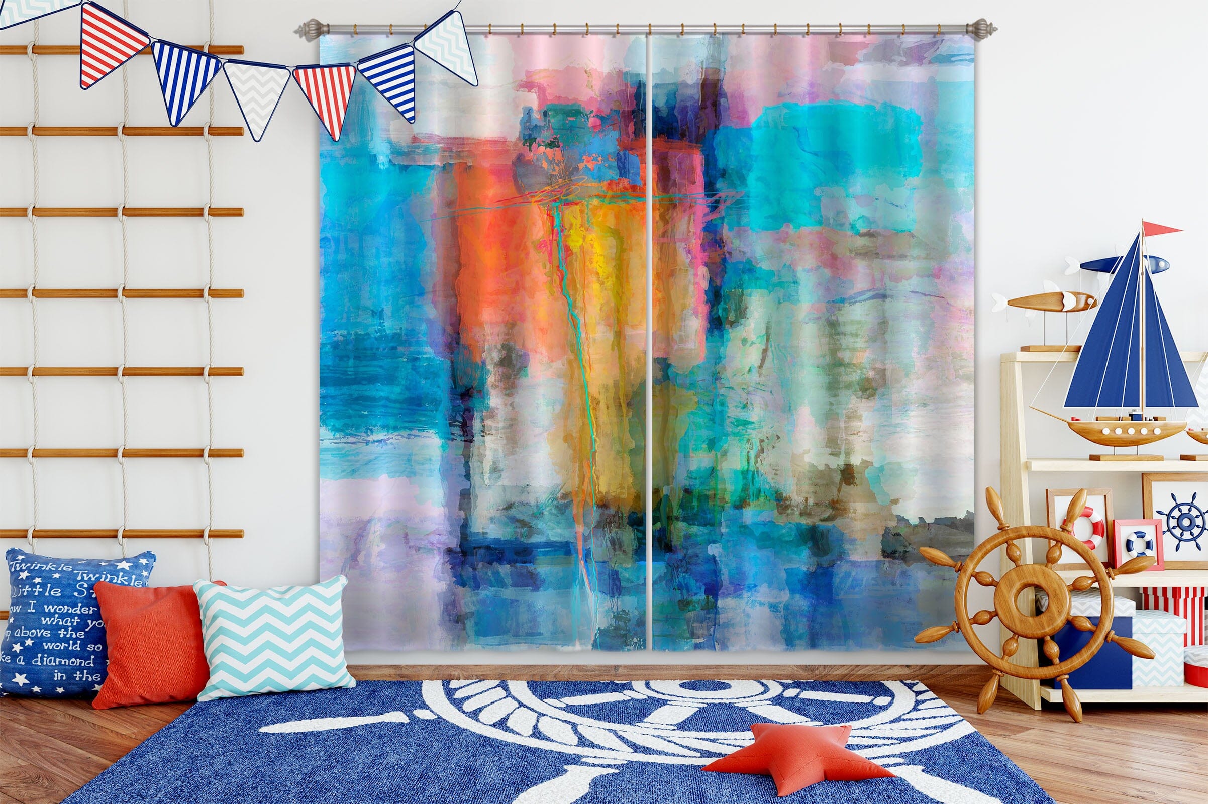 3D Sunset Sea 207 Michael Tienhaara Curtain Curtains Drapes Curtains AJ Creativity Home
