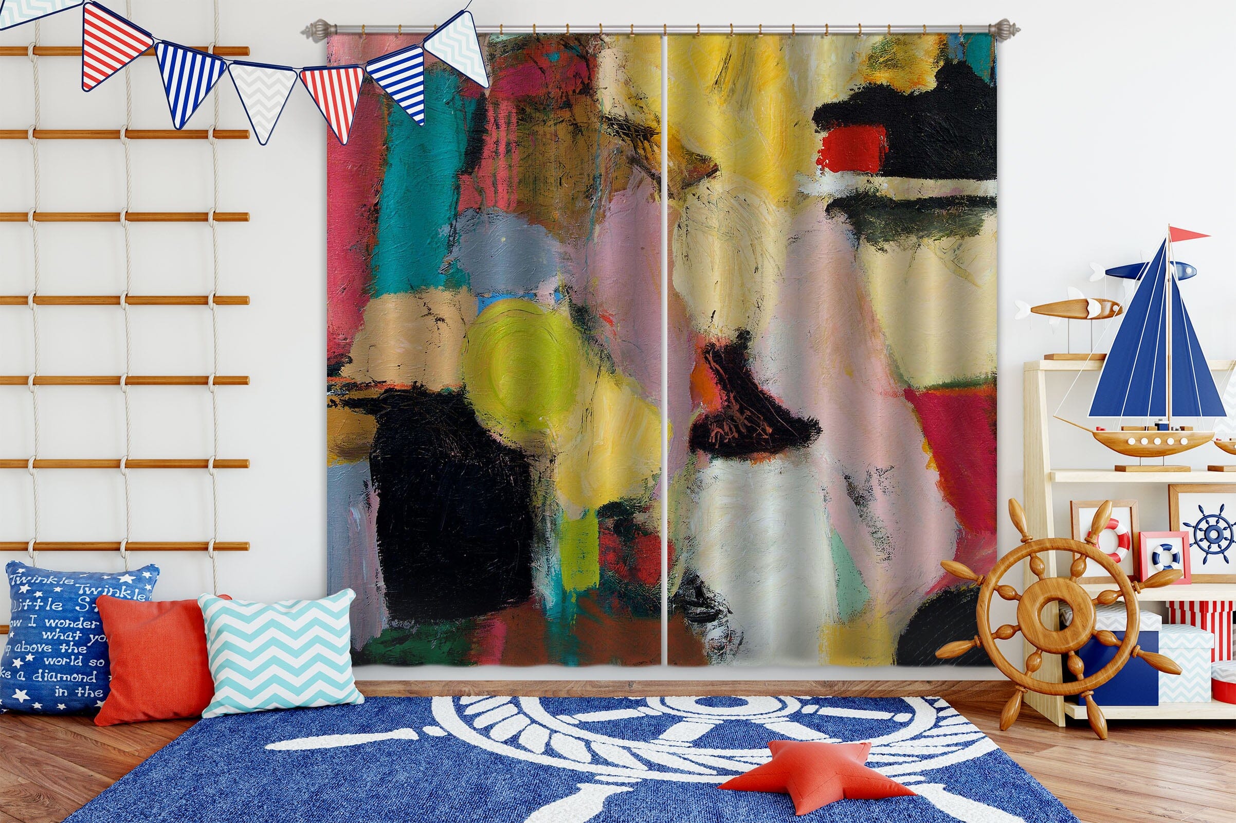 3D Random Draw 207 Allan P. Friedlander Curtain Curtains Drapes Curtains AJ Creativity Home