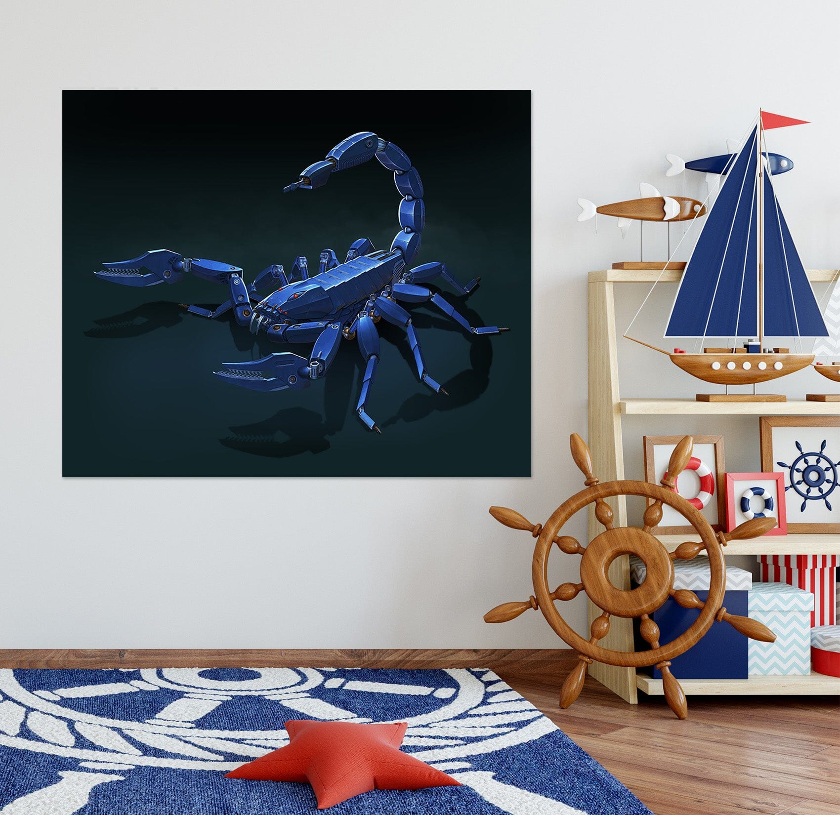 3D Metal Scorpion 053 Vincent Hie Wall Sticker Wallpaper AJ Wallpaper 2