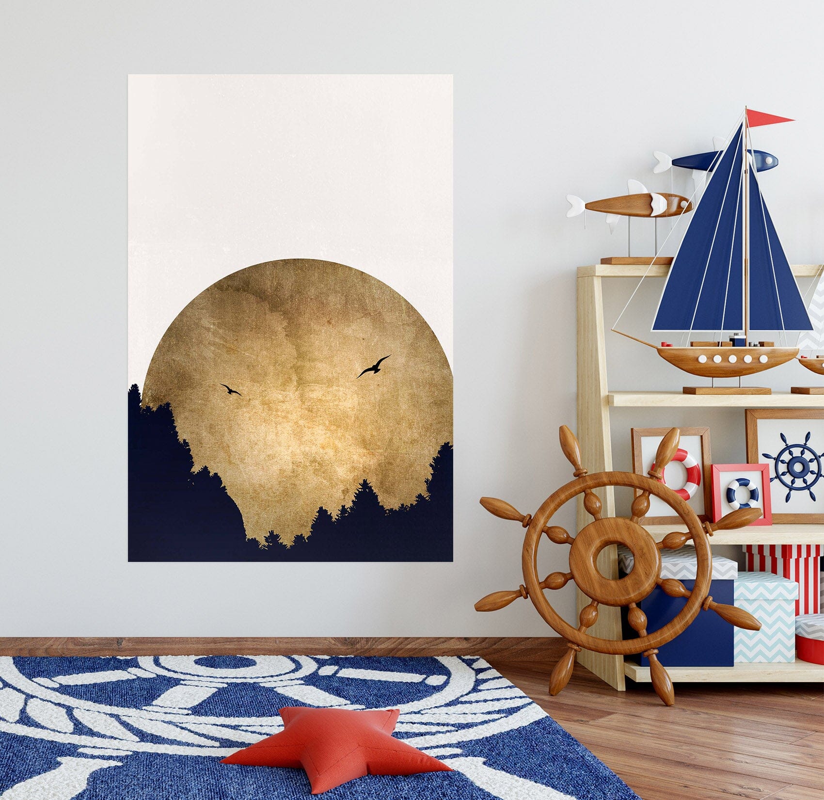 3D Moon Forest 234 Boris Draschoff Wall Sticker Wallpaper AJ Wallpaper 2