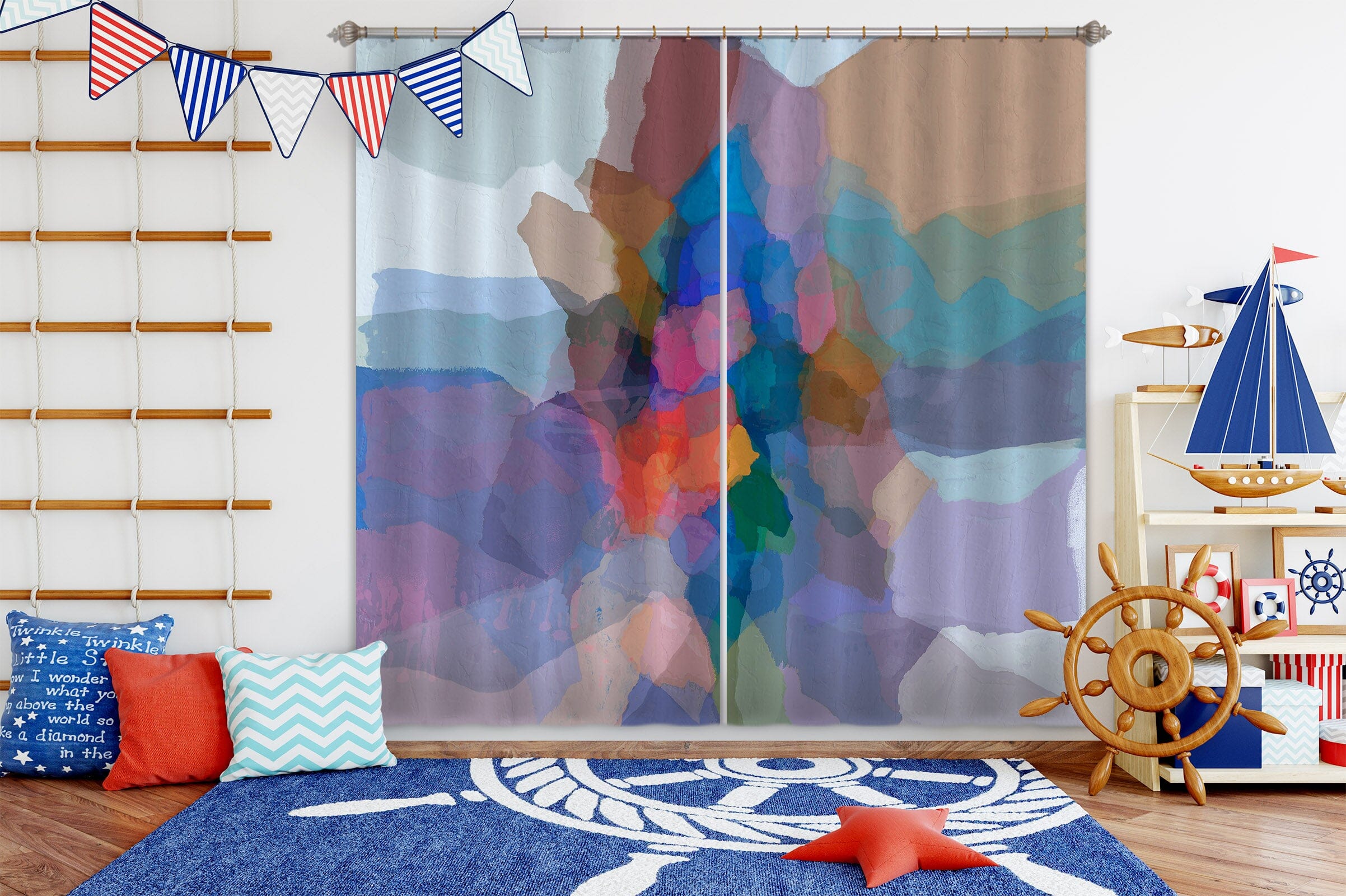 3D Color Pattern 204 Michael Tienhaara Curtain Curtains Drapes Curtains AJ Creativity Home