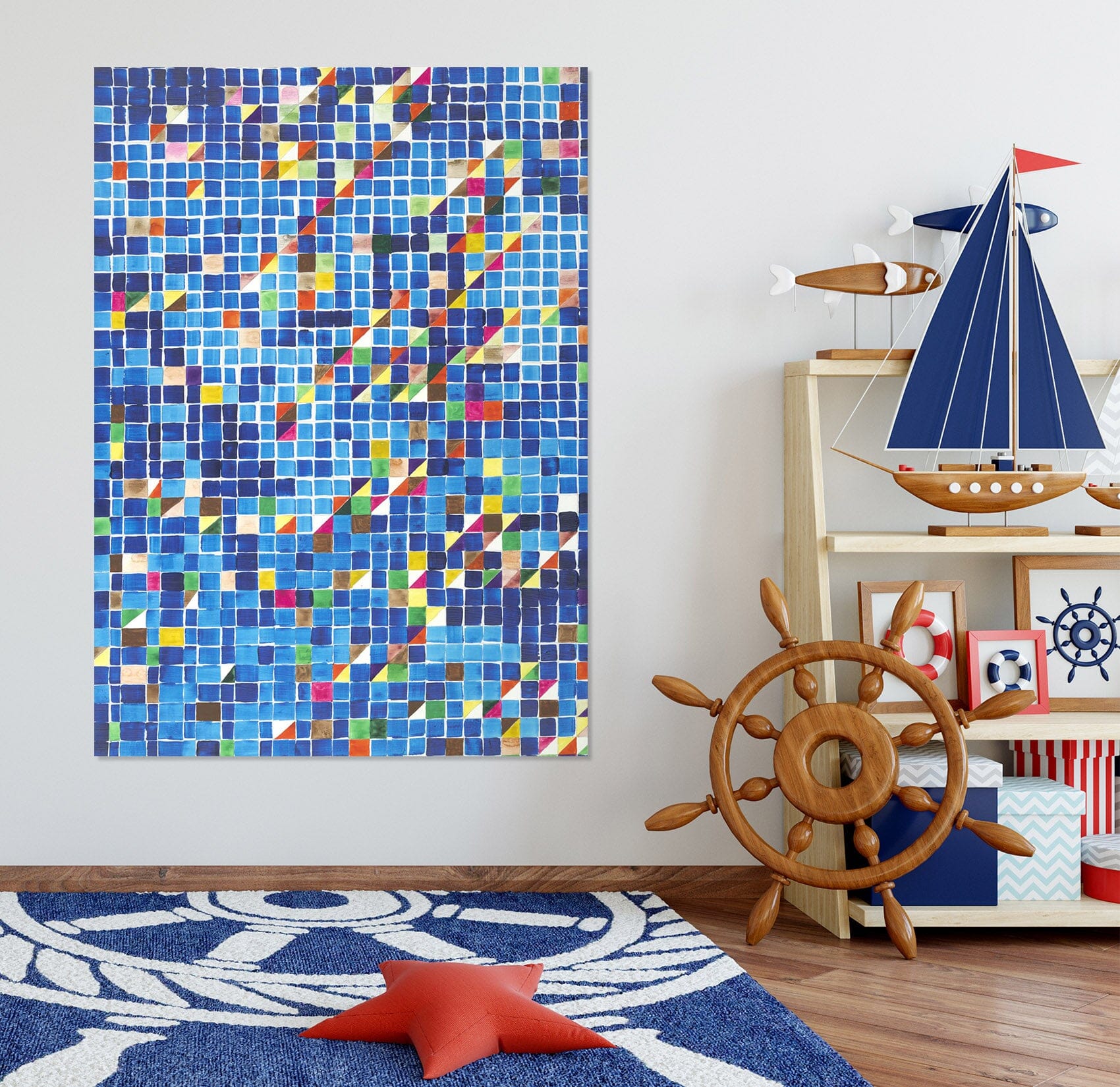 3D Simple Blue 297 Allan P. Friedlander Wall Sticker Wallpaper AJ Wallpaper 2