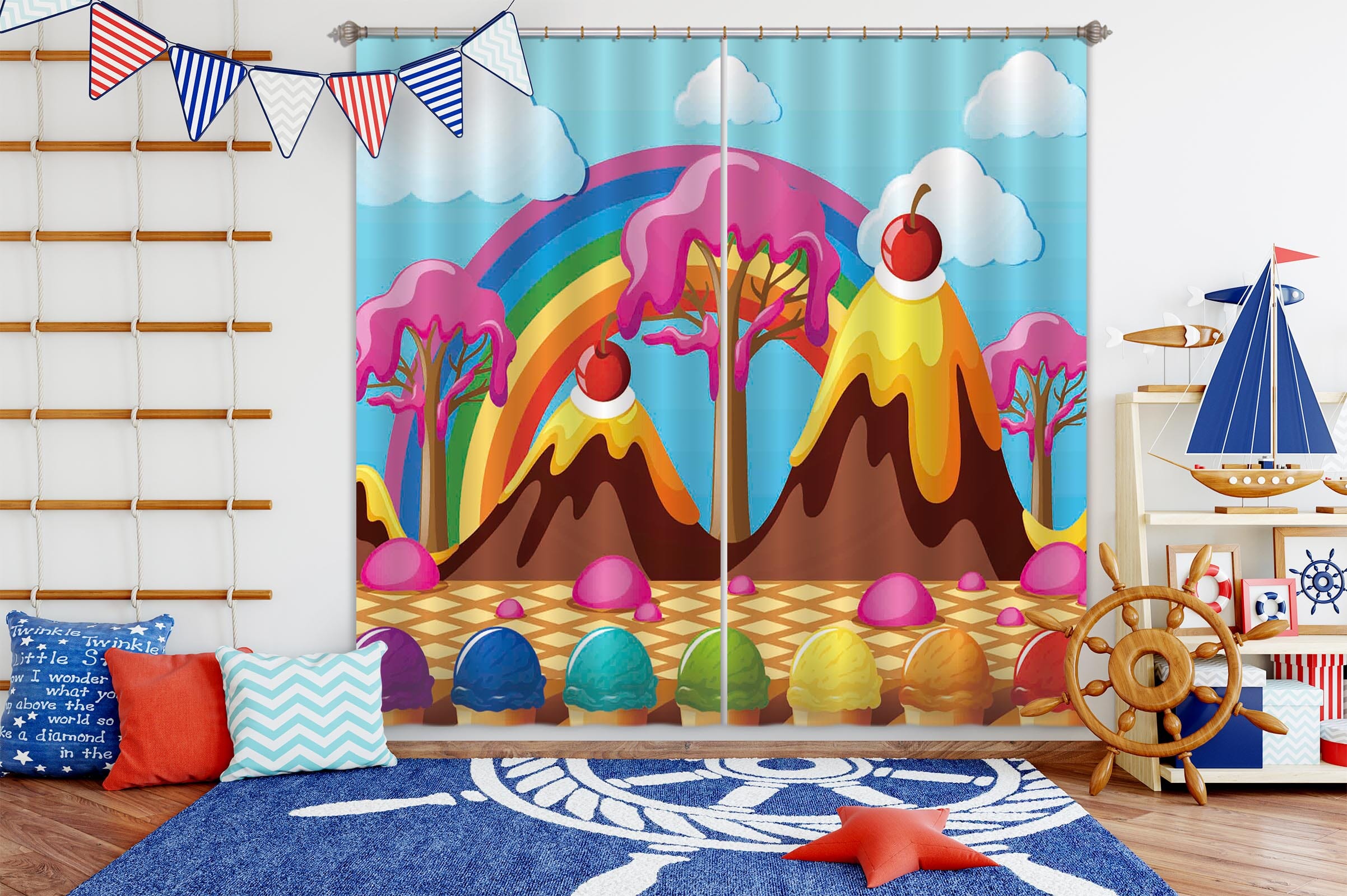 3D Cake House 779 Curtains Drapes Wallpaper AJ Wallpaper