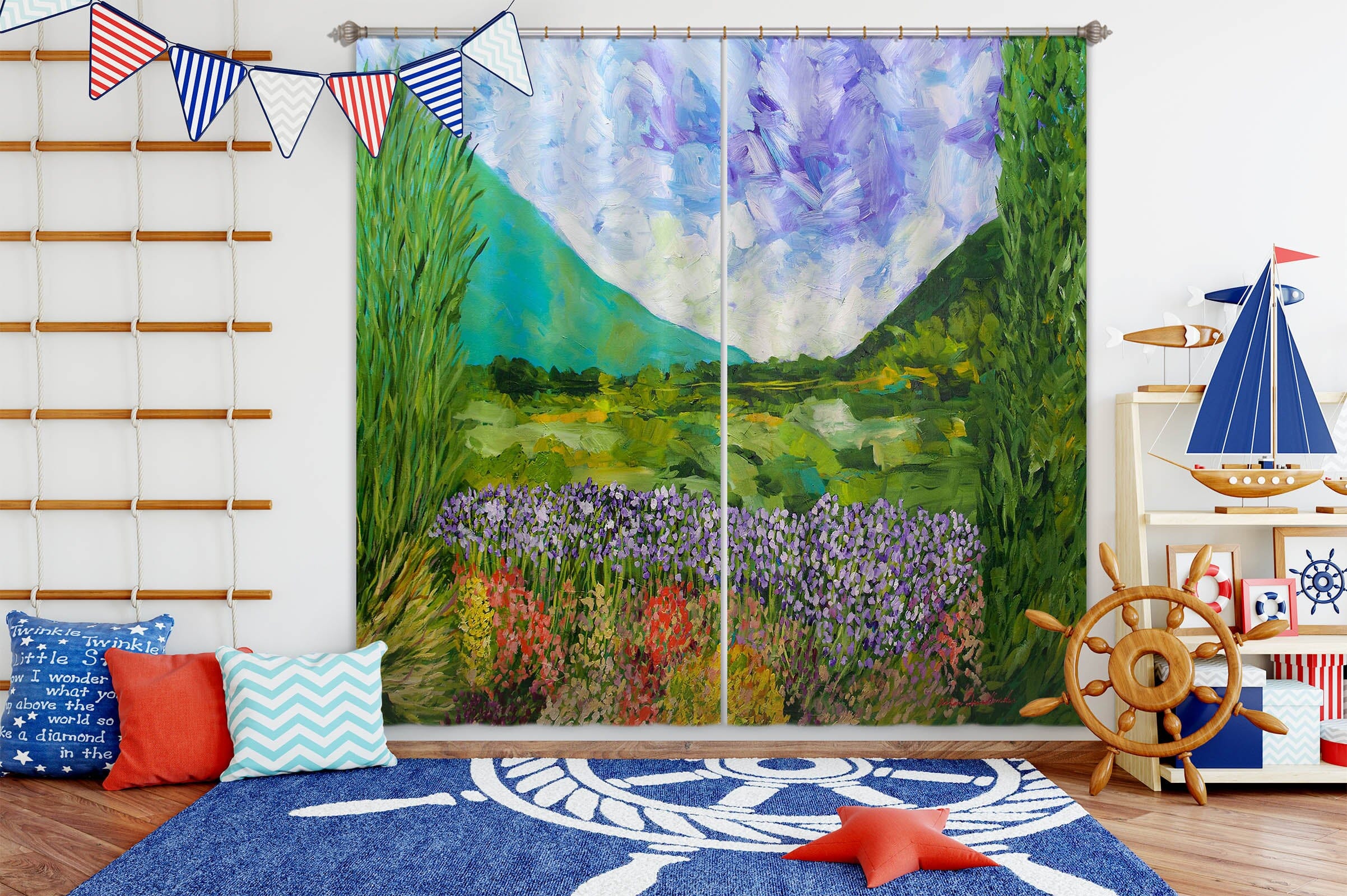 3D Forest Floral 262 Allan P. Friedlander Curtain Curtains Drapes Curtains AJ Creativity Home