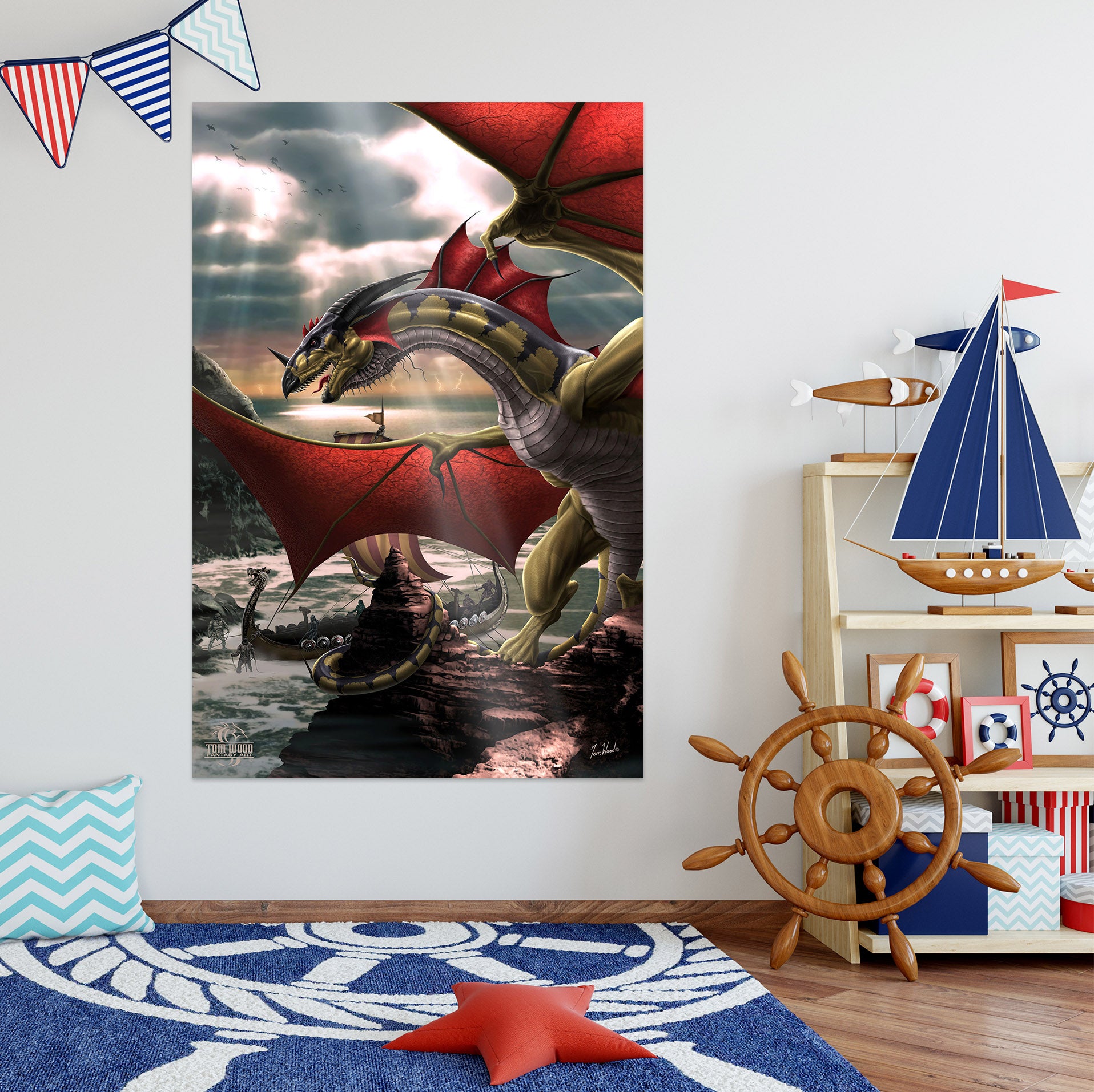 3D Dragon Wings 5120 Tom Wood Wall Sticker