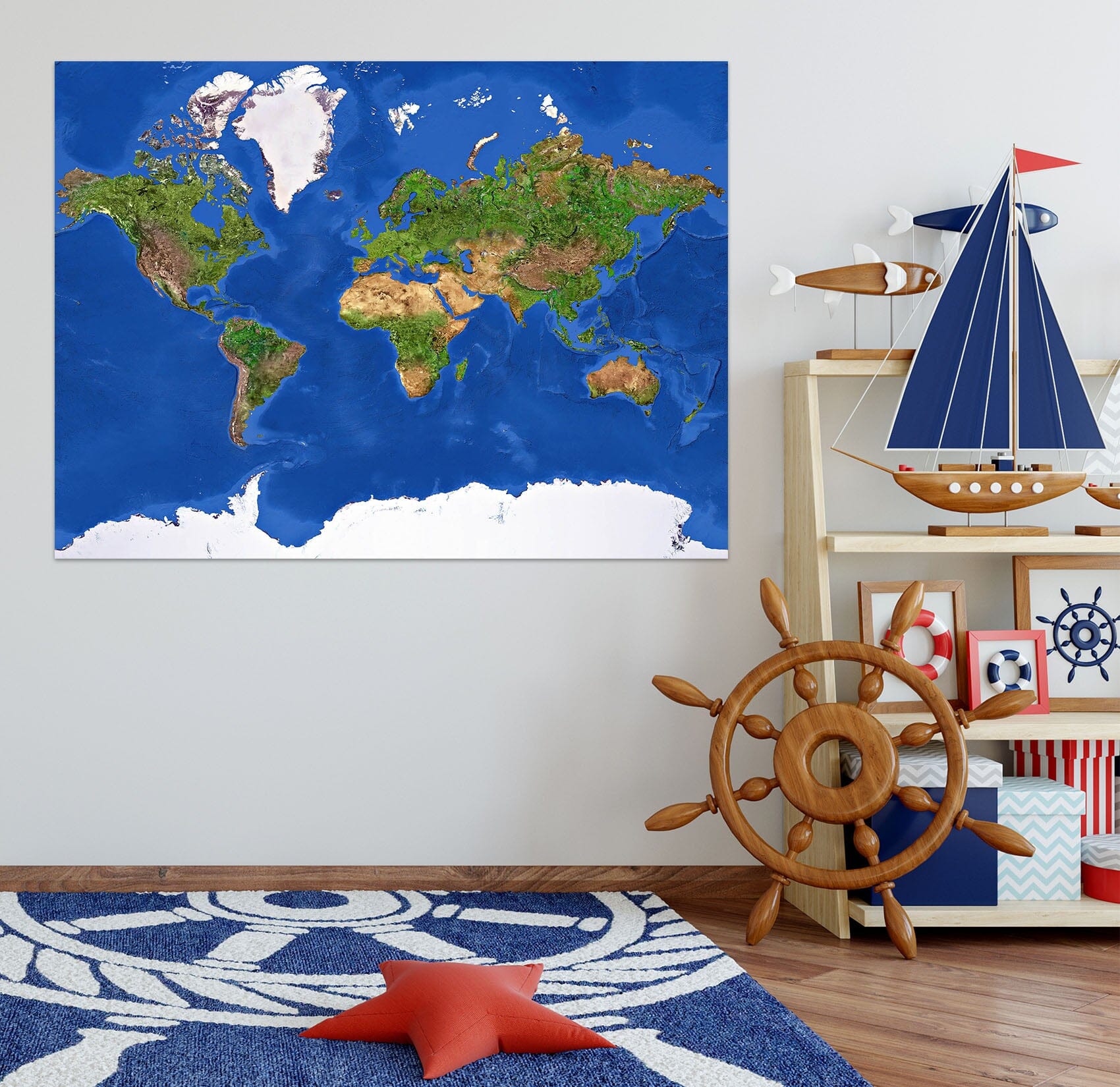 3D Green Space 124 World Map Wall Sticker Wallpaper AJ Wallpaper 2