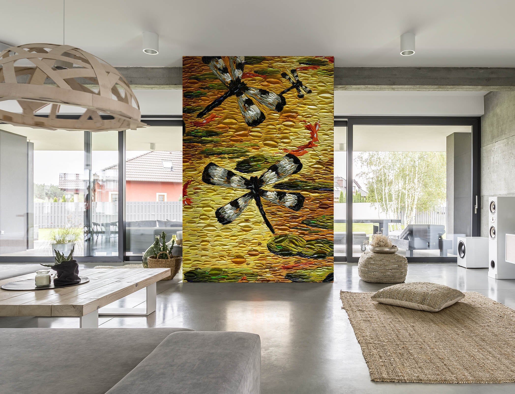 3D Golden Pond Dragonflies 1428 Dena Tollefson Wall Mural Wall Murals Wallpaper AJ Wallpaper 2