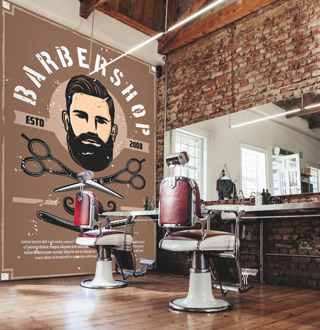 3D Uncle Beard 1438 Barber Shop Wall Murals Wallpaper AJ Wallpaper 2