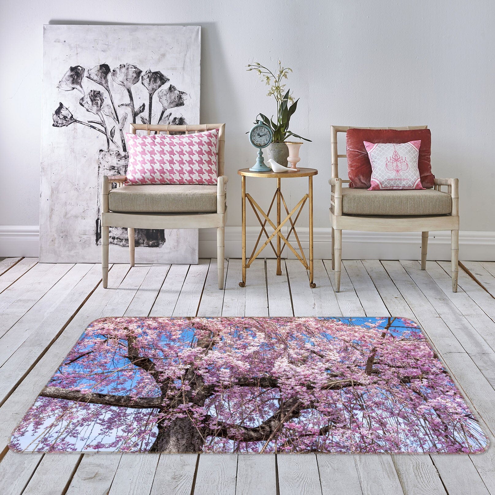 3D Cherry Blossom Tree 1069 Marco Carmassi Rug Non Slip Rug Mat Mat AJ Creativity Home