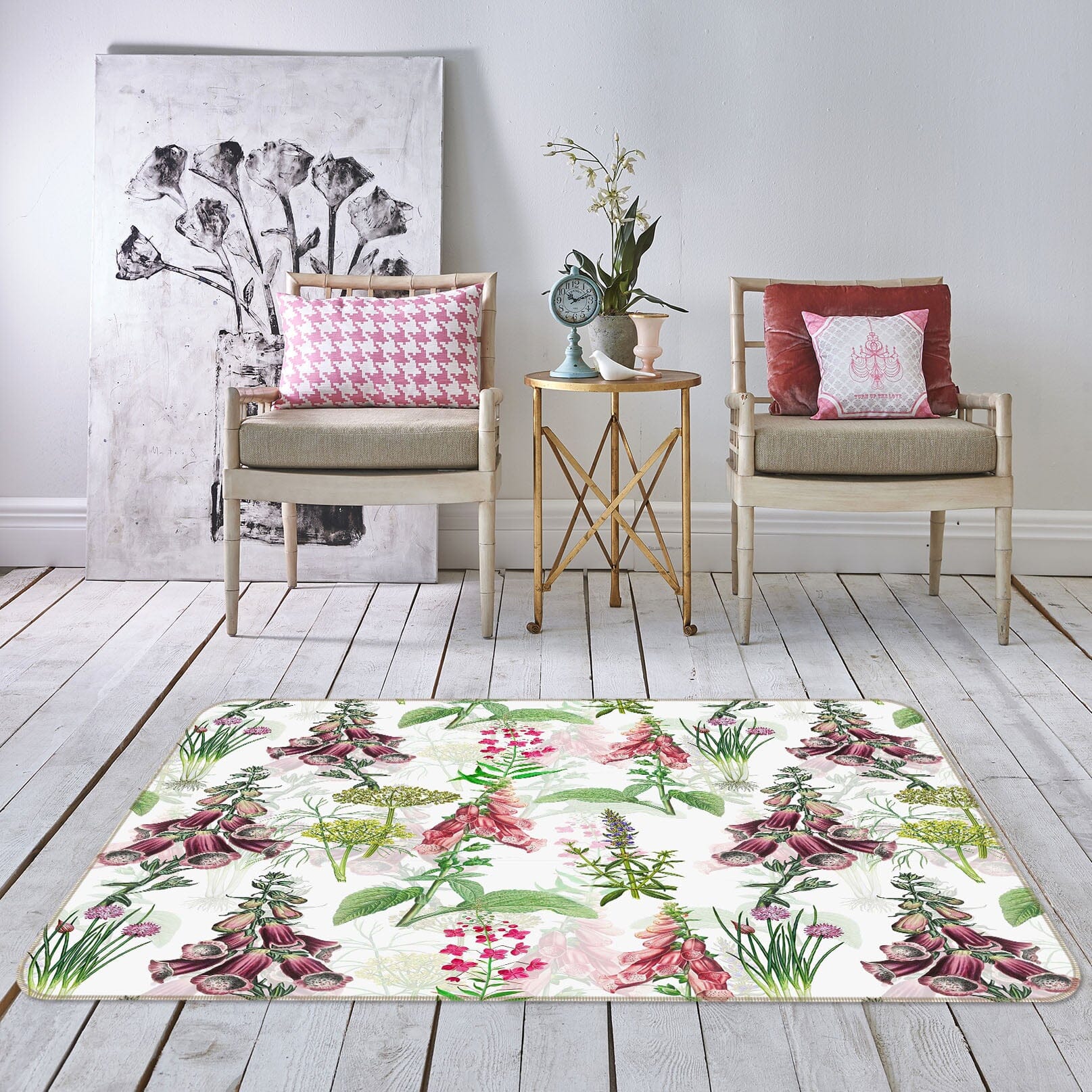 3D Colored Flowers 105 Uta Naumann Rug Non Slip Rug Mat Mat AJ Creativity Home