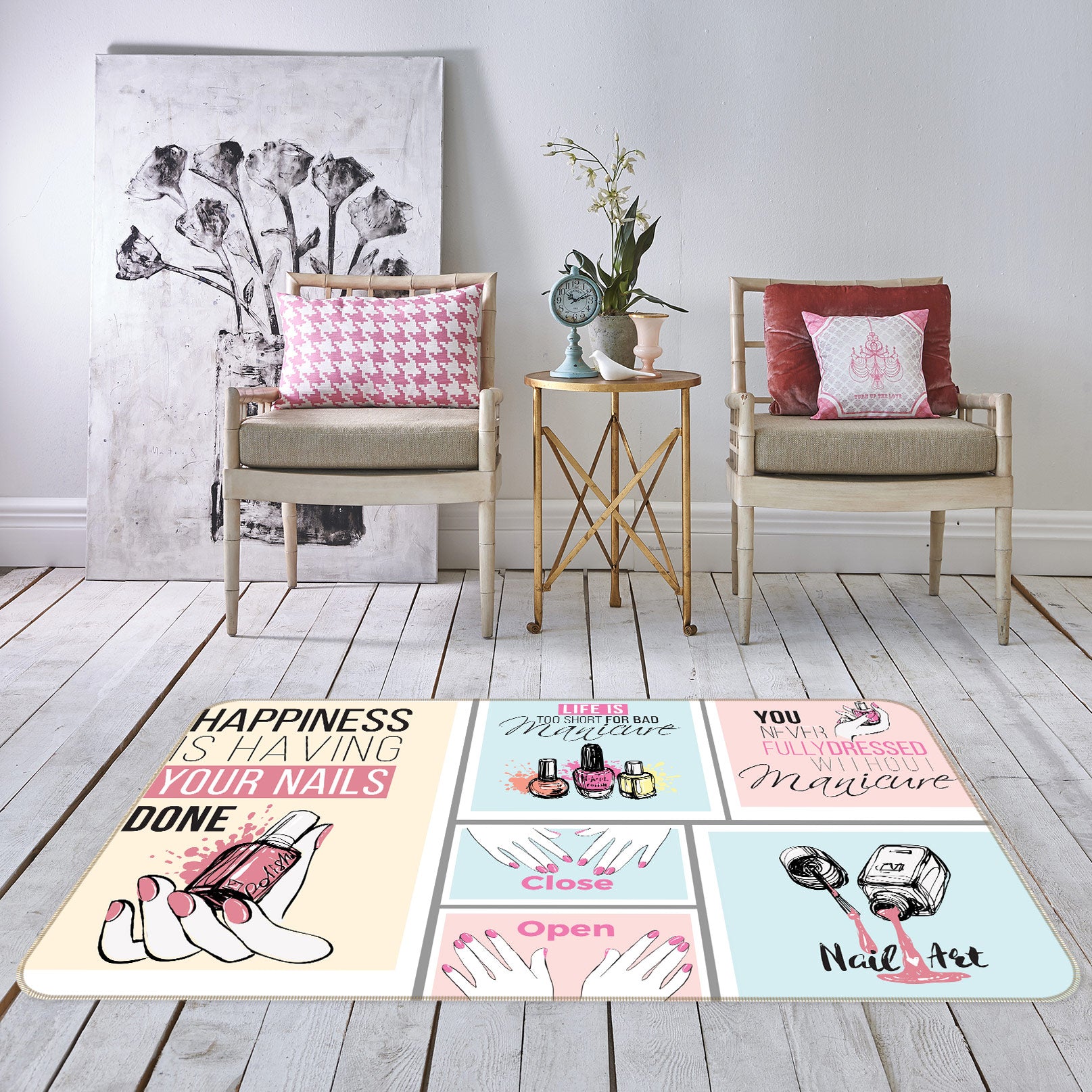 3D Nail Polish 77155 Non Slip Rug Mat