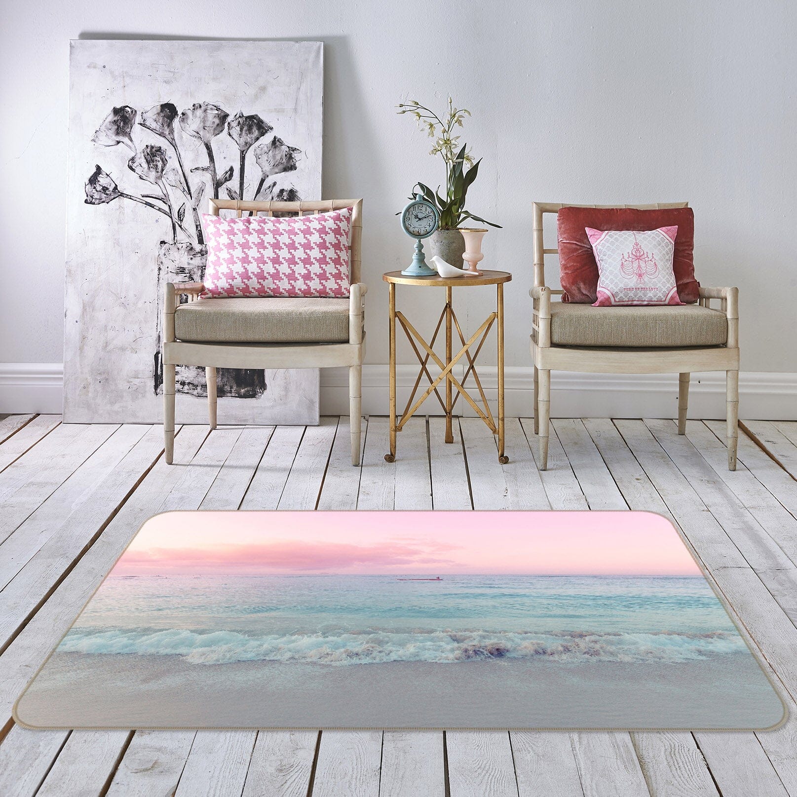3D Pink Sky 1014 Noirblanc777 Rug Non Slip Rug Mat Mat AJ Creativity Home