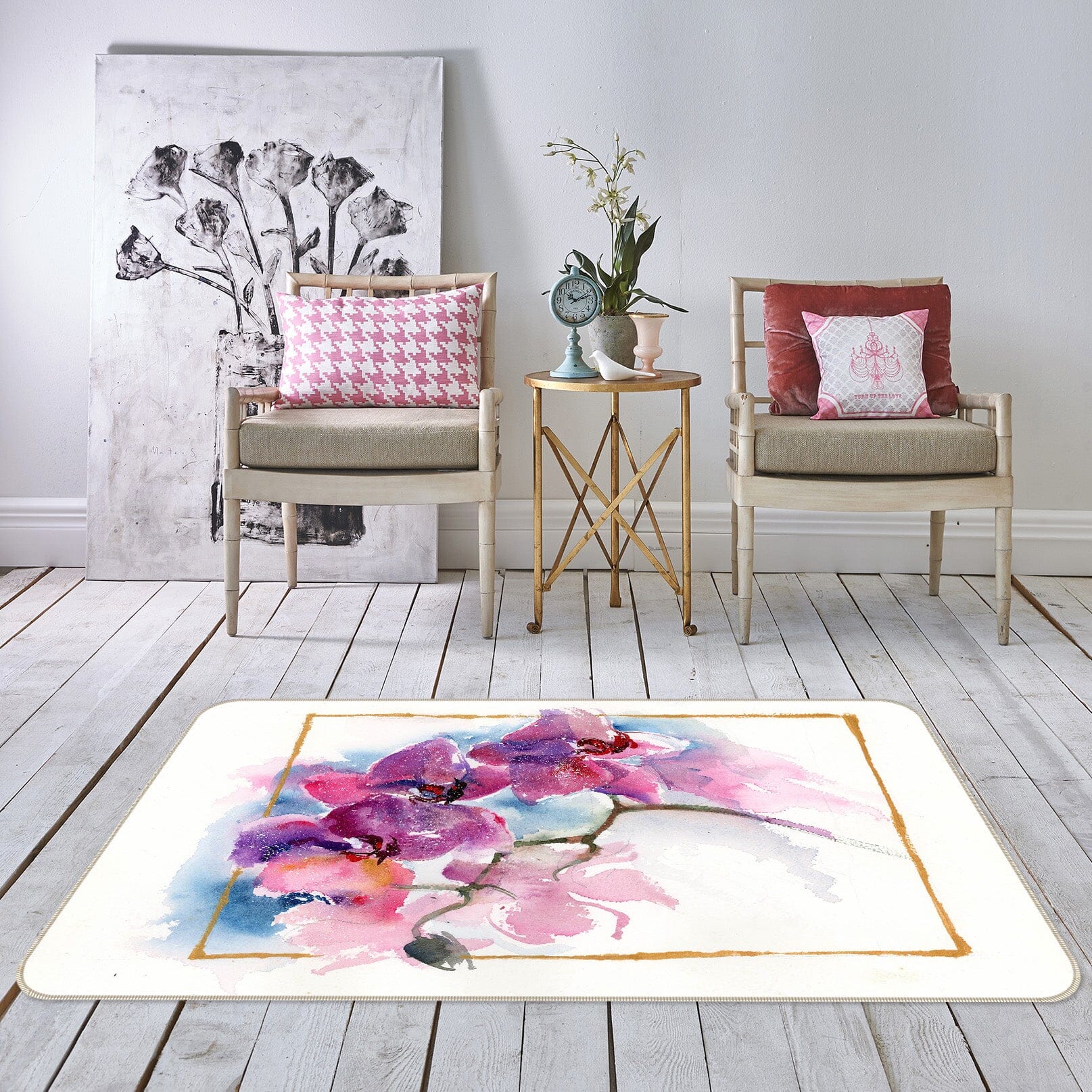 3D Colored Flowers 1007 Anne Farrall Doyle Rug Non Slip Rug Mat Mat AJ Creativity Home