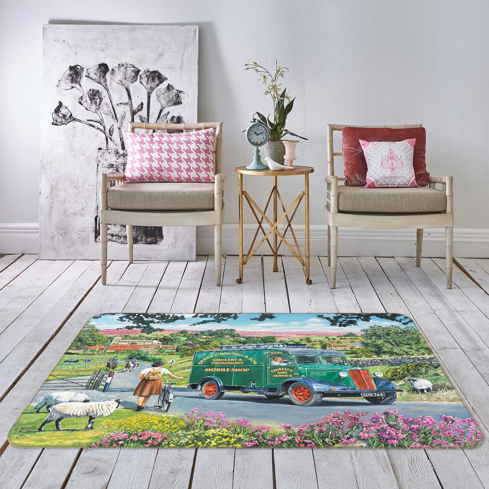 3D Over Hill And Dale 1093 Trevor Mitchell Rug Non Slip Rug Mat Mat AJ Creativity Home