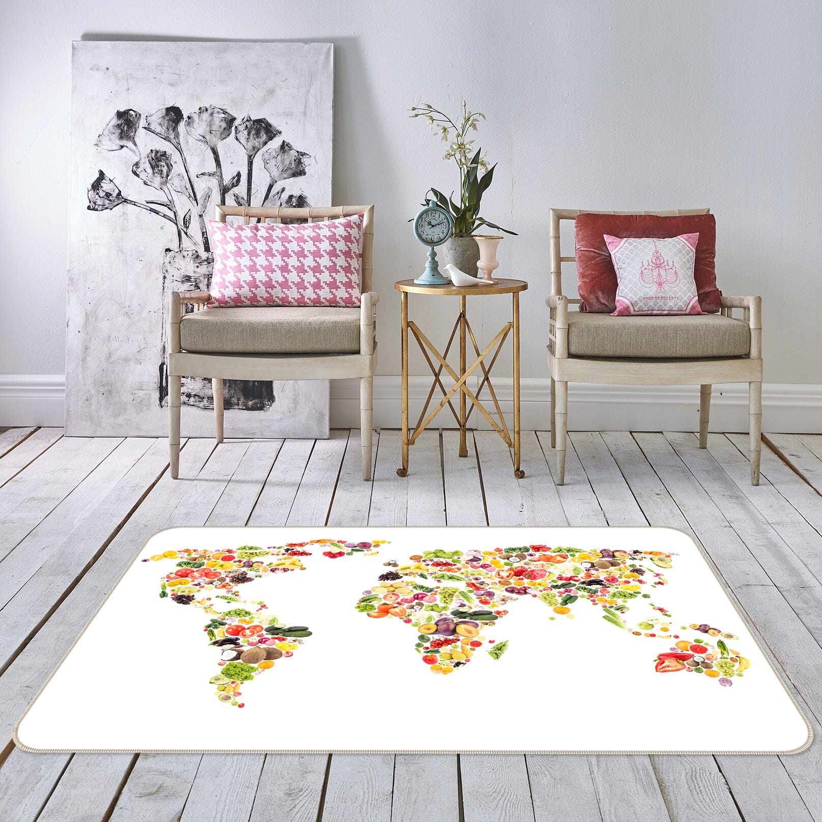 3D Abstract Art 281 World Map Non Slip Rug Mat Mat AJ Creativity Home