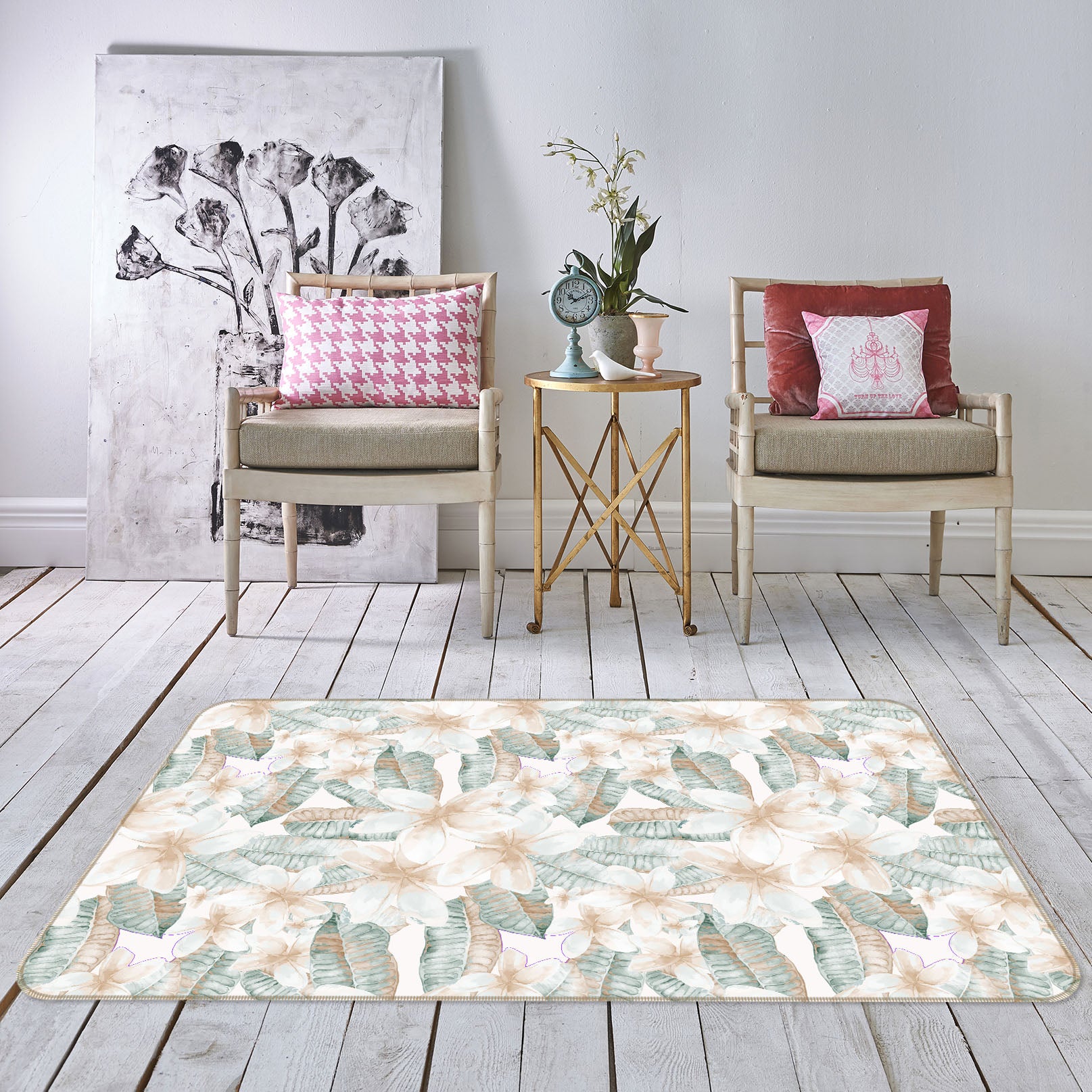 3D Leaves 35066 Non Slip Rug Mat