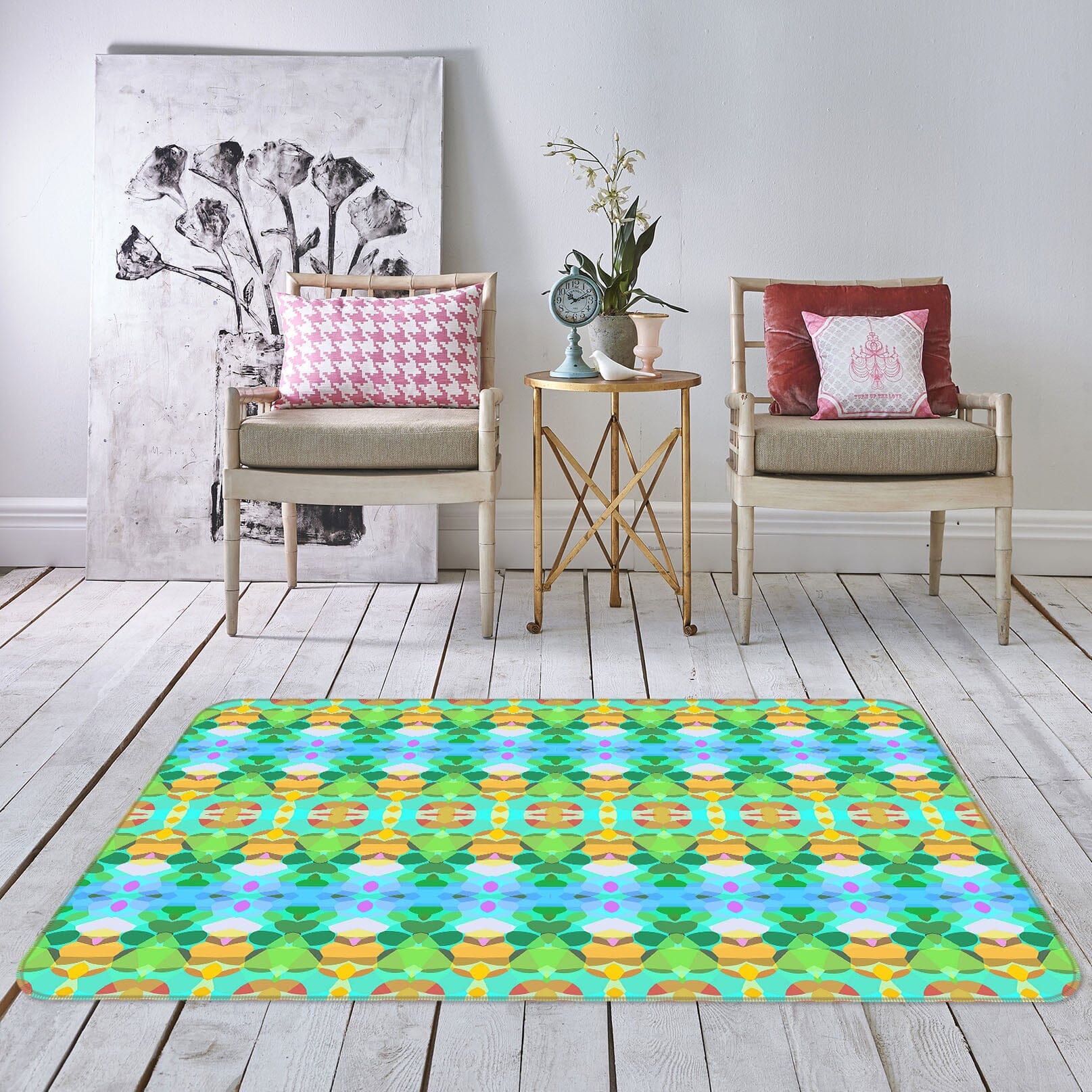 3D Green Pattern 1005 Shandra Smith Rug Non Slip Rug Mat Mat AJ Creativity Home