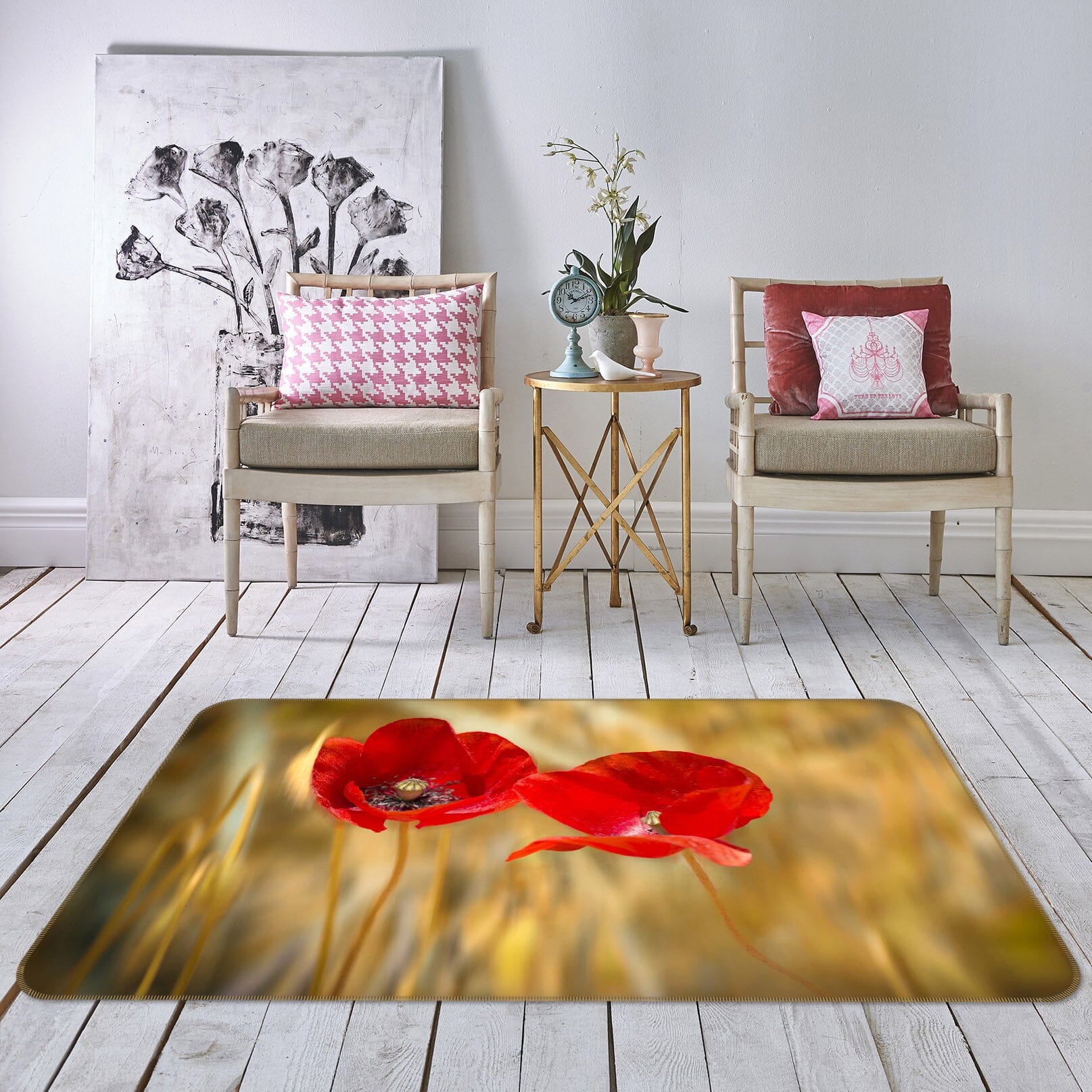 3D Red Flowers 1169 Marco Carmassi Rug Non Slip Rug Mat Mat AJ Creativity Home